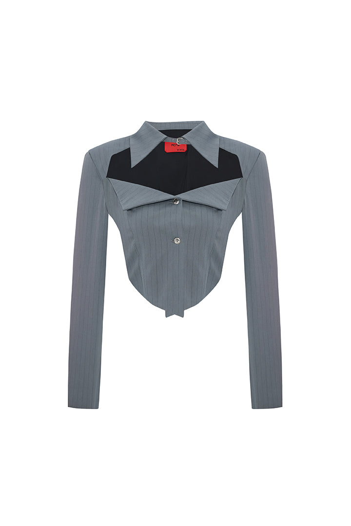 Day to Night in LA Metal Düğmeli Çizgili Dokuma Gömlek