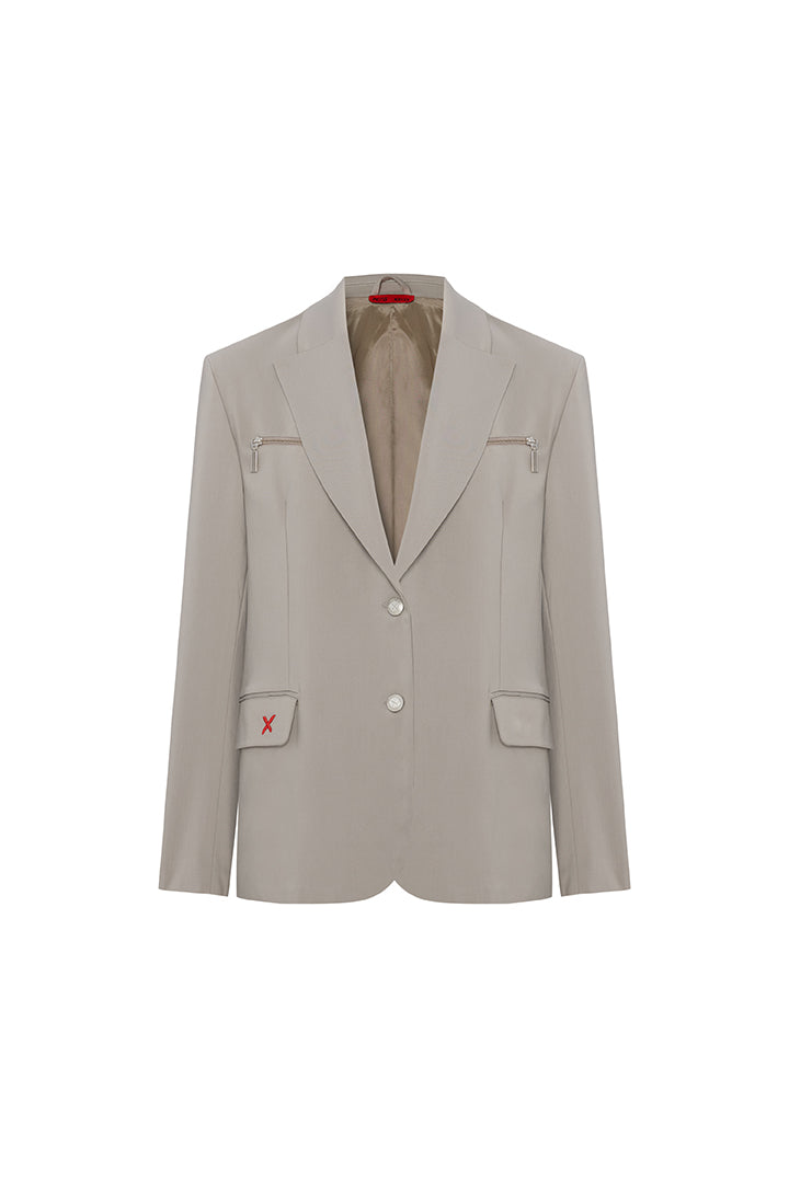 Day to Night in LA Fermuar Detaylı Dokuma Blazer