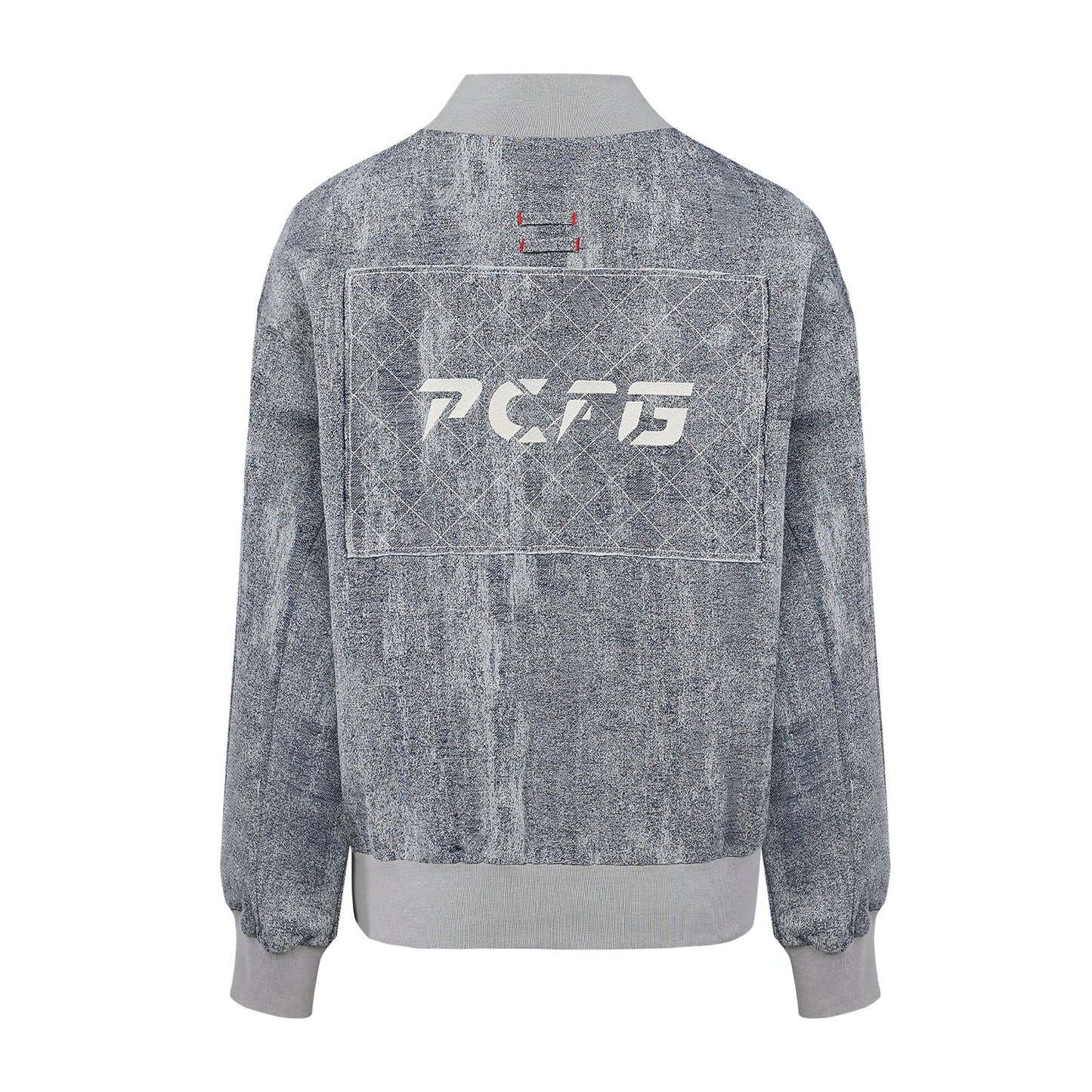 Linen Blend Free Heaven Ripped Look Bomber Jacket - Ultimate Gray