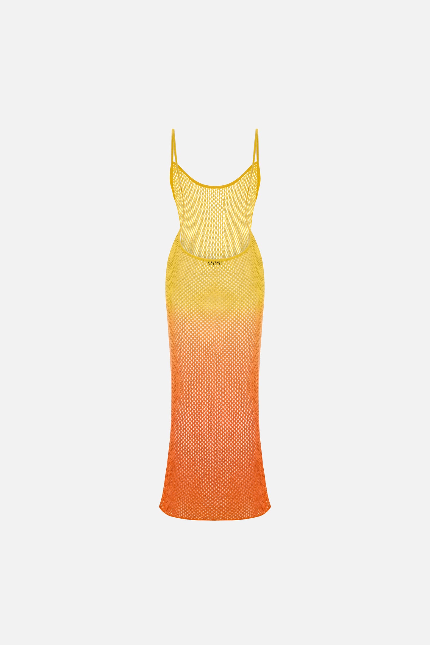 Solar Reflections Sunset Ombre Crochet Maxi Dress