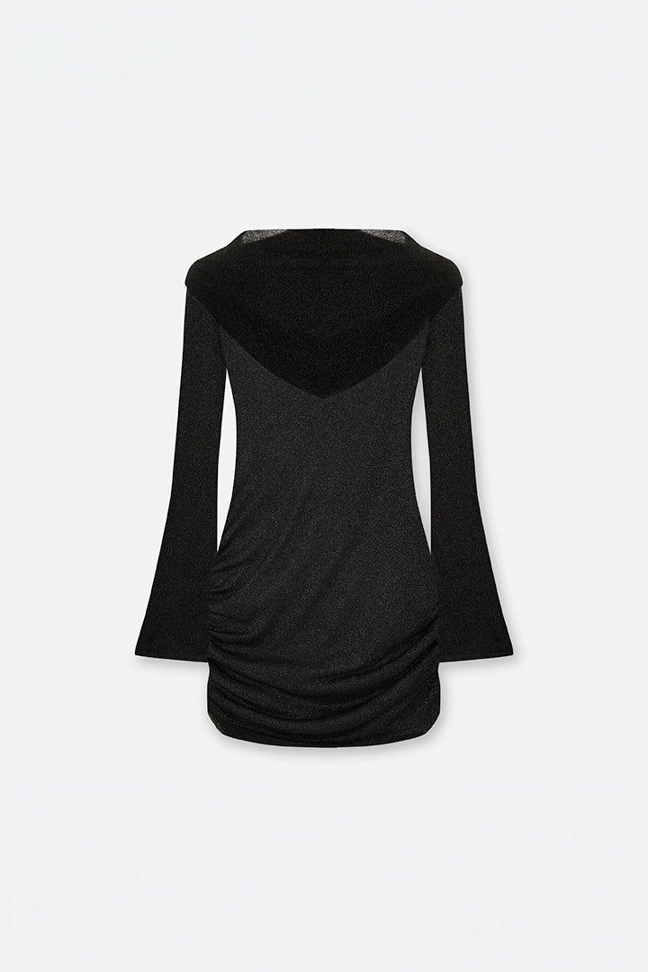 Solar Reflections Hooded Sheer Draped Beach Dress