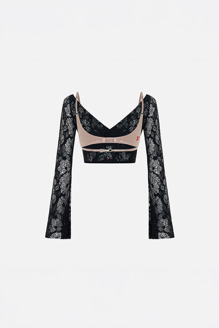 The Party Edit Kontrast Büstiyer Panelli Dantel Body