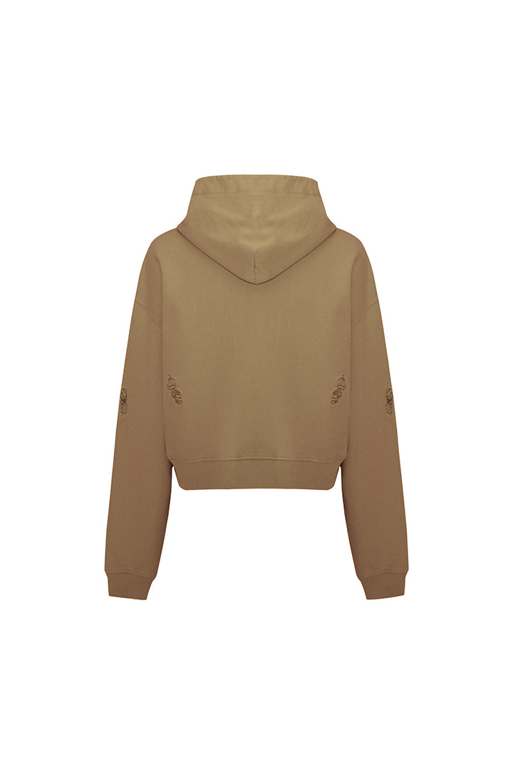 Boomerang Destroyed Zip Up Hoodie
