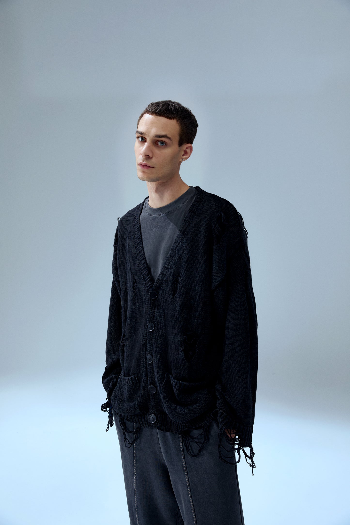 Your *itch Yırtık Görünümlü Triko Hırka