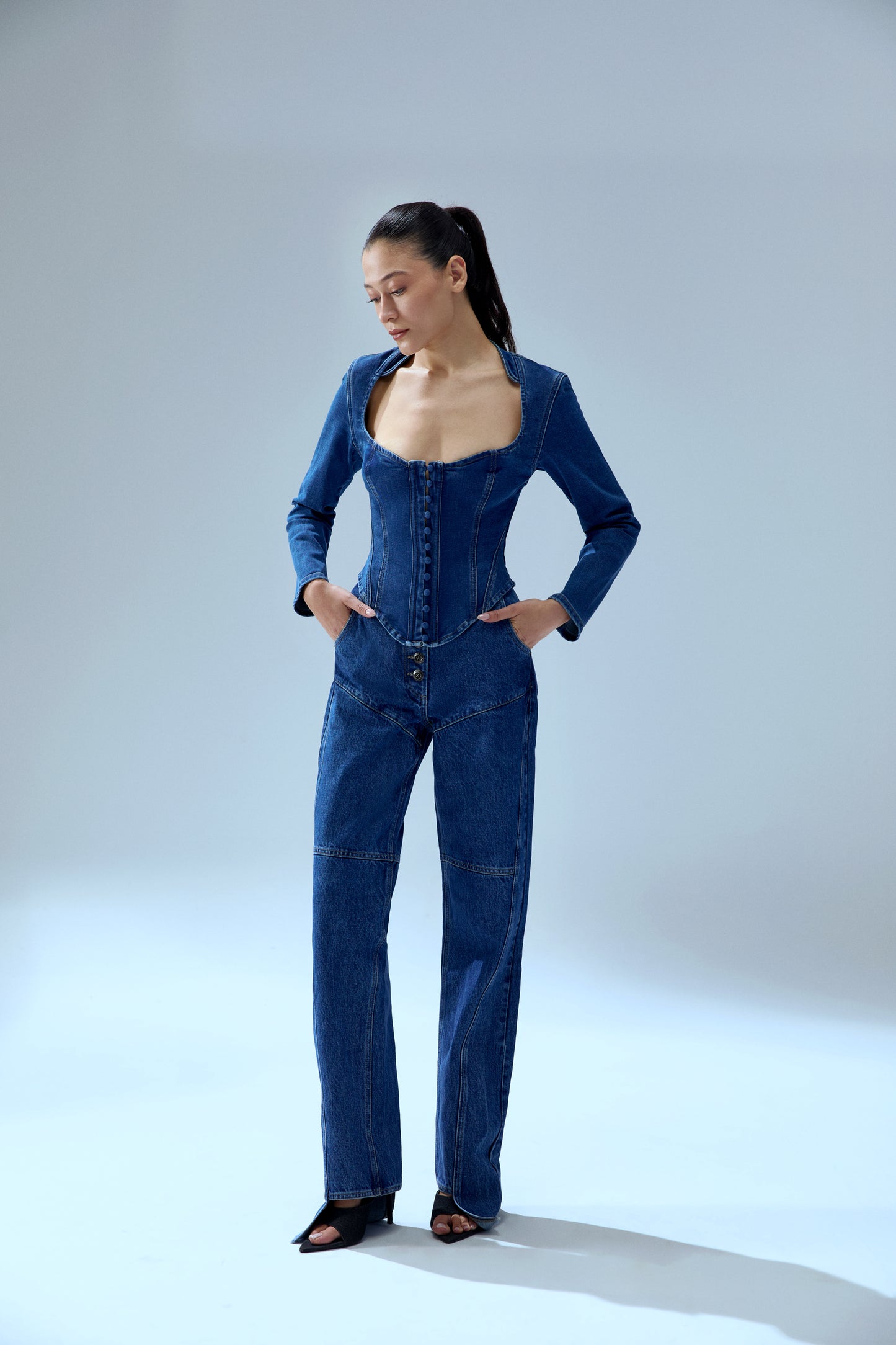 Your *itch Corset Denim Top