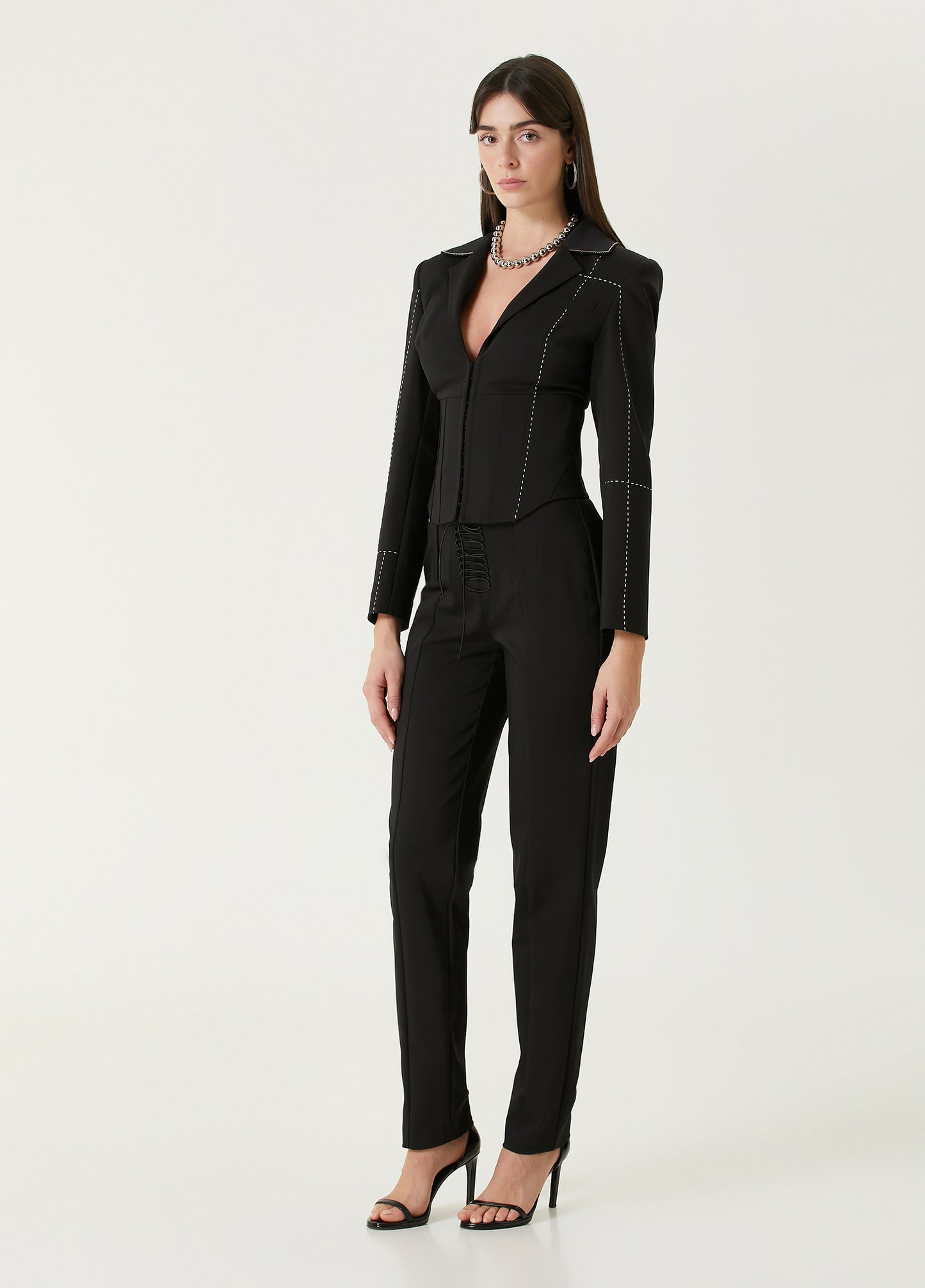 Free Heaven Dikiş Detaylı Korseli Blazer