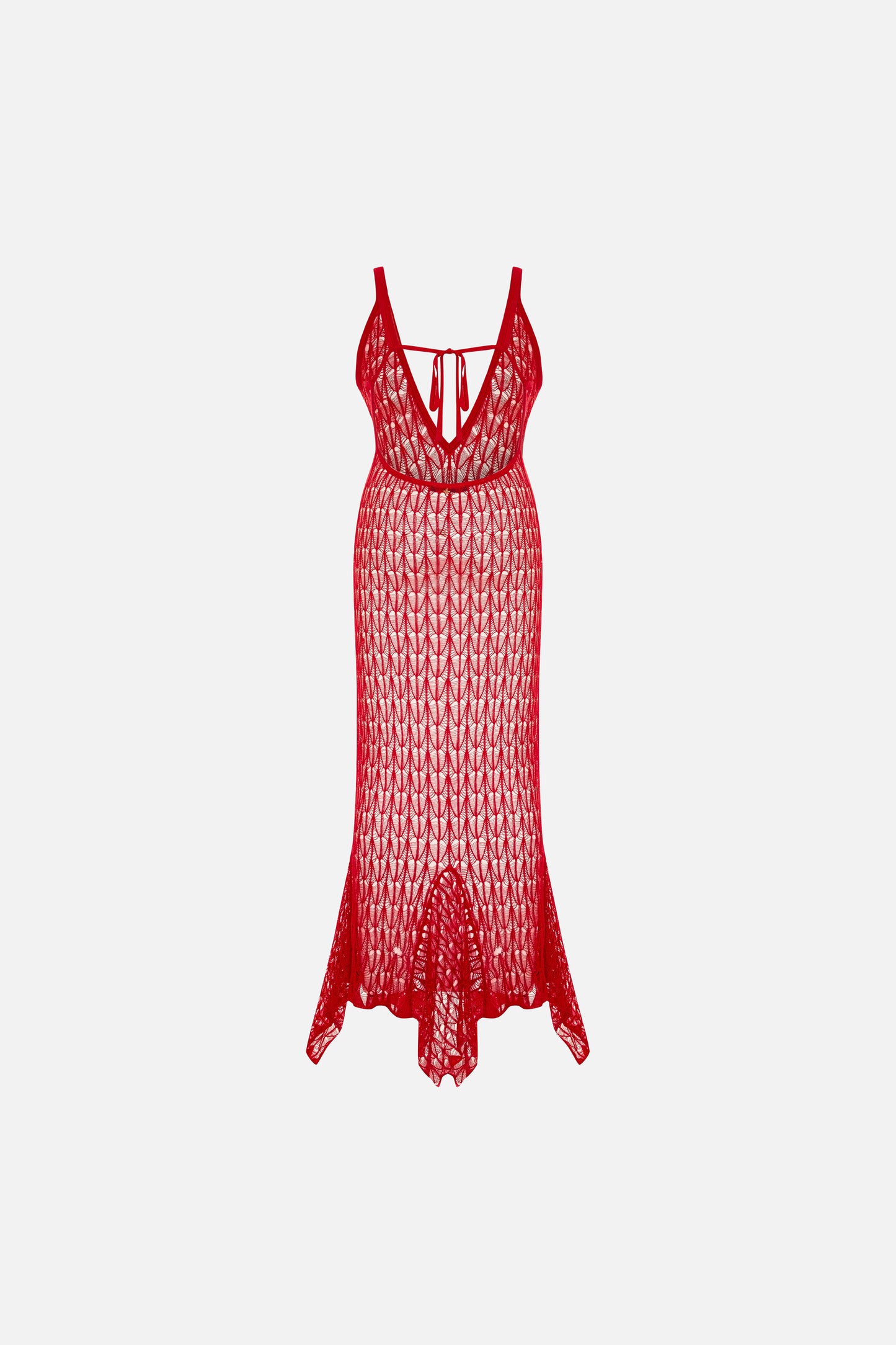 Solar Reflections Open-Knit Maxi Beach Dress