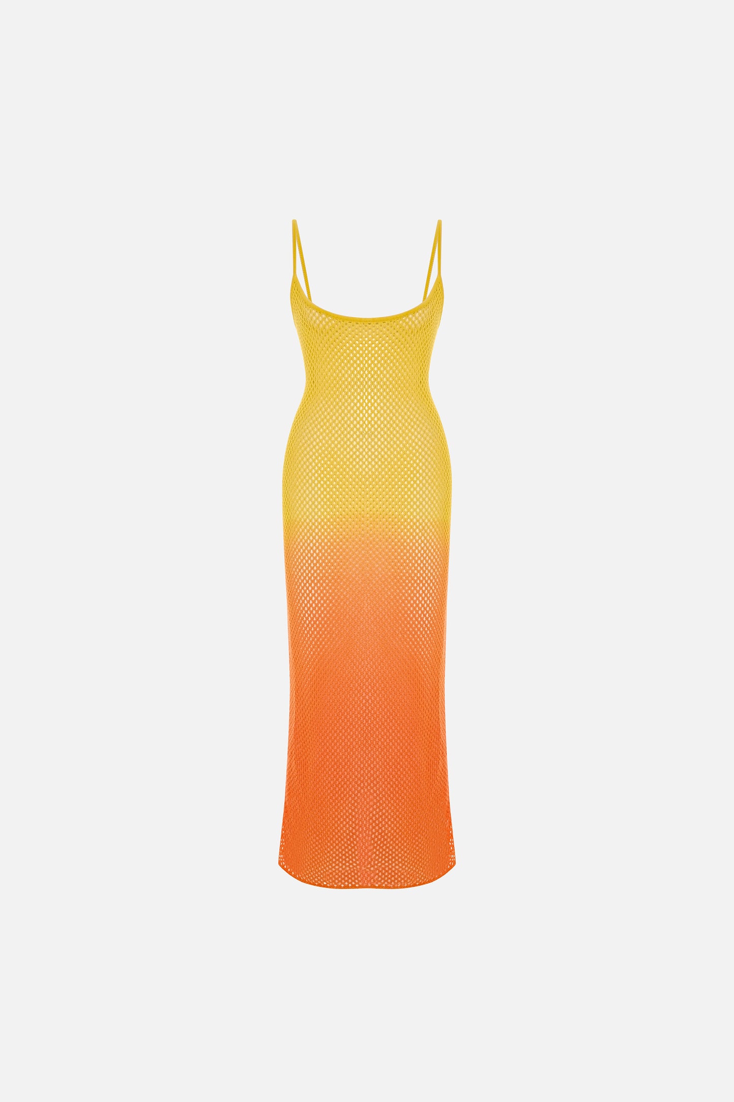 Solar Reflections Sunset Ombre Crochet Maxi Dress