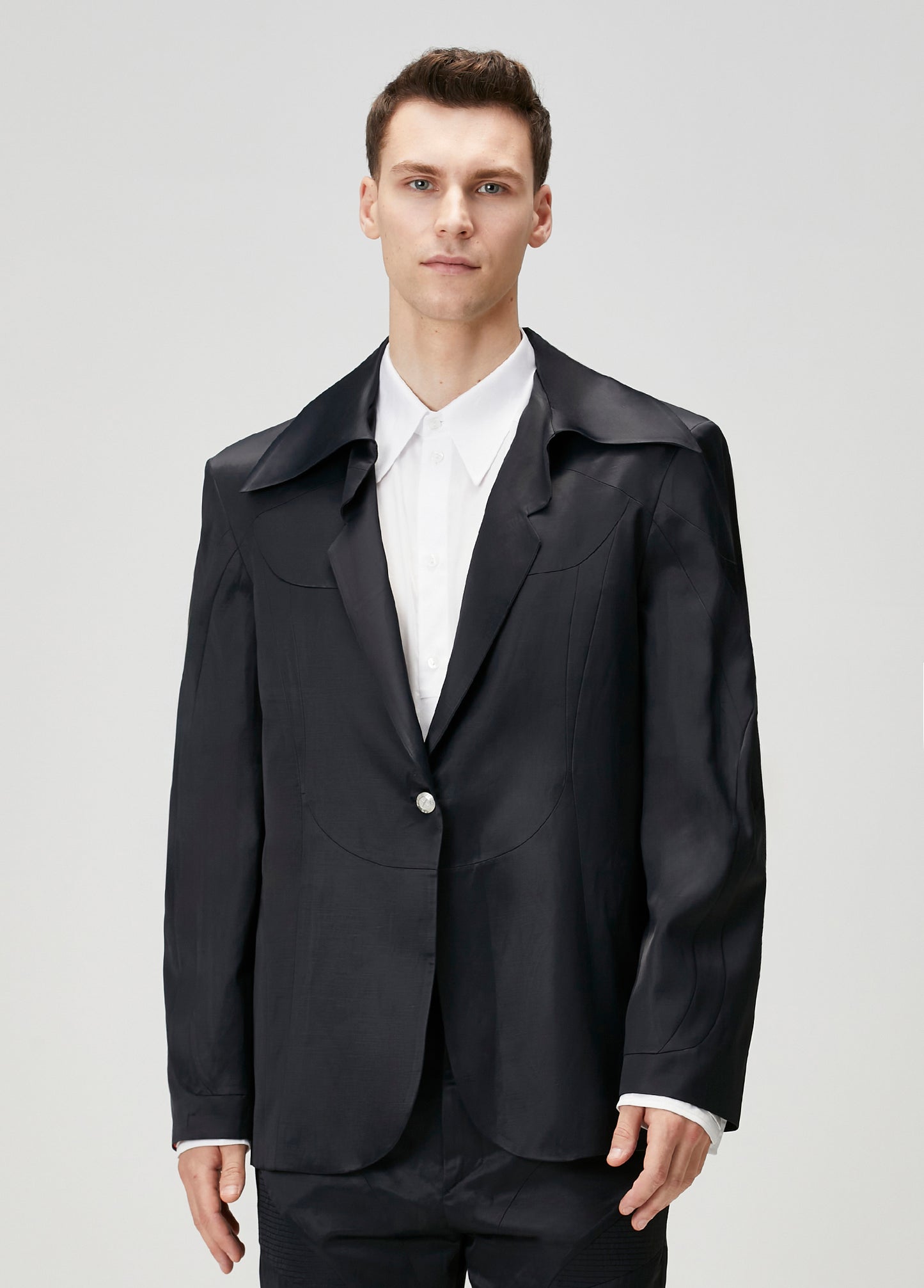 Day to Night in LA Parlak Dokuma Blazer Ceket