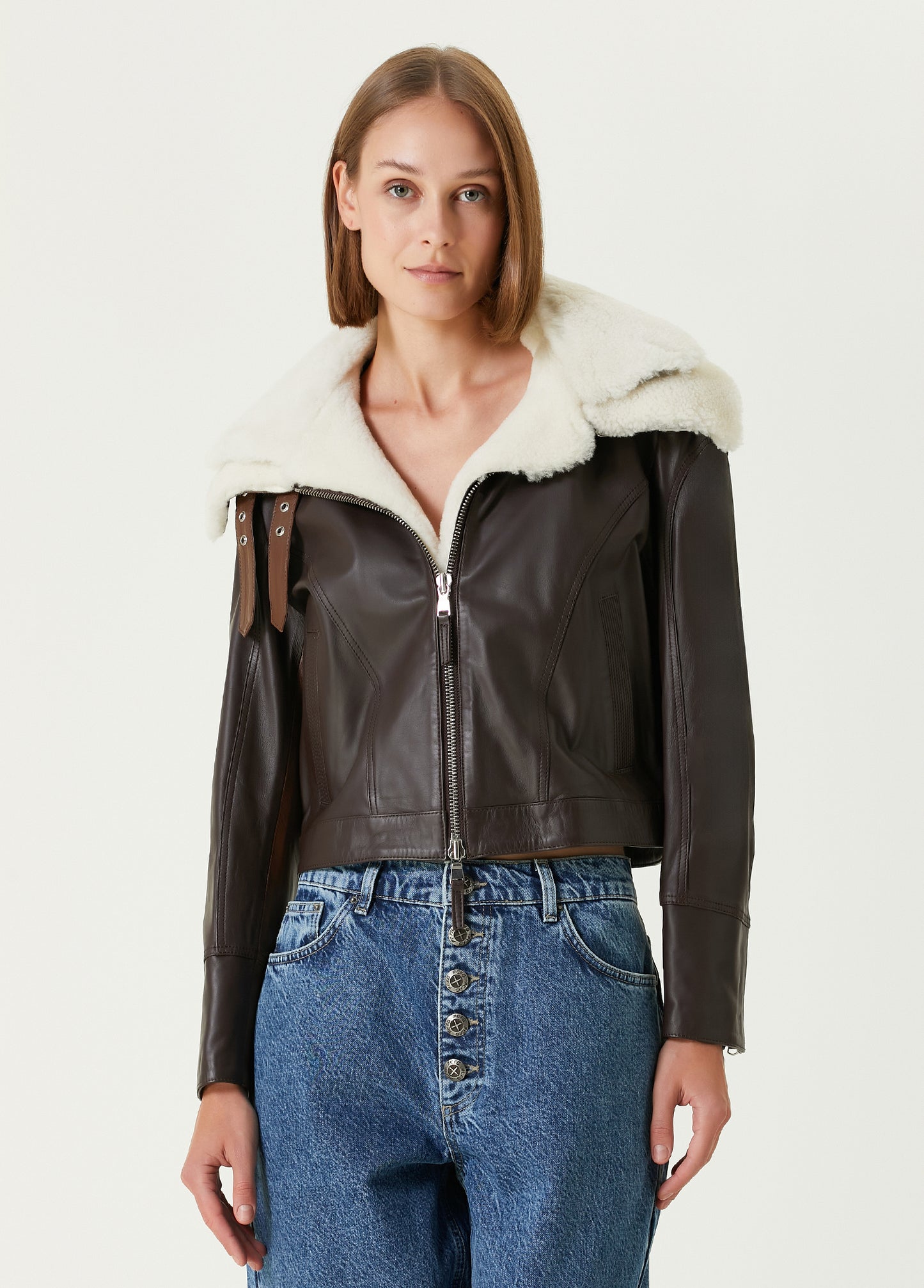 Boomerang Çift Yaka Deri Ceket