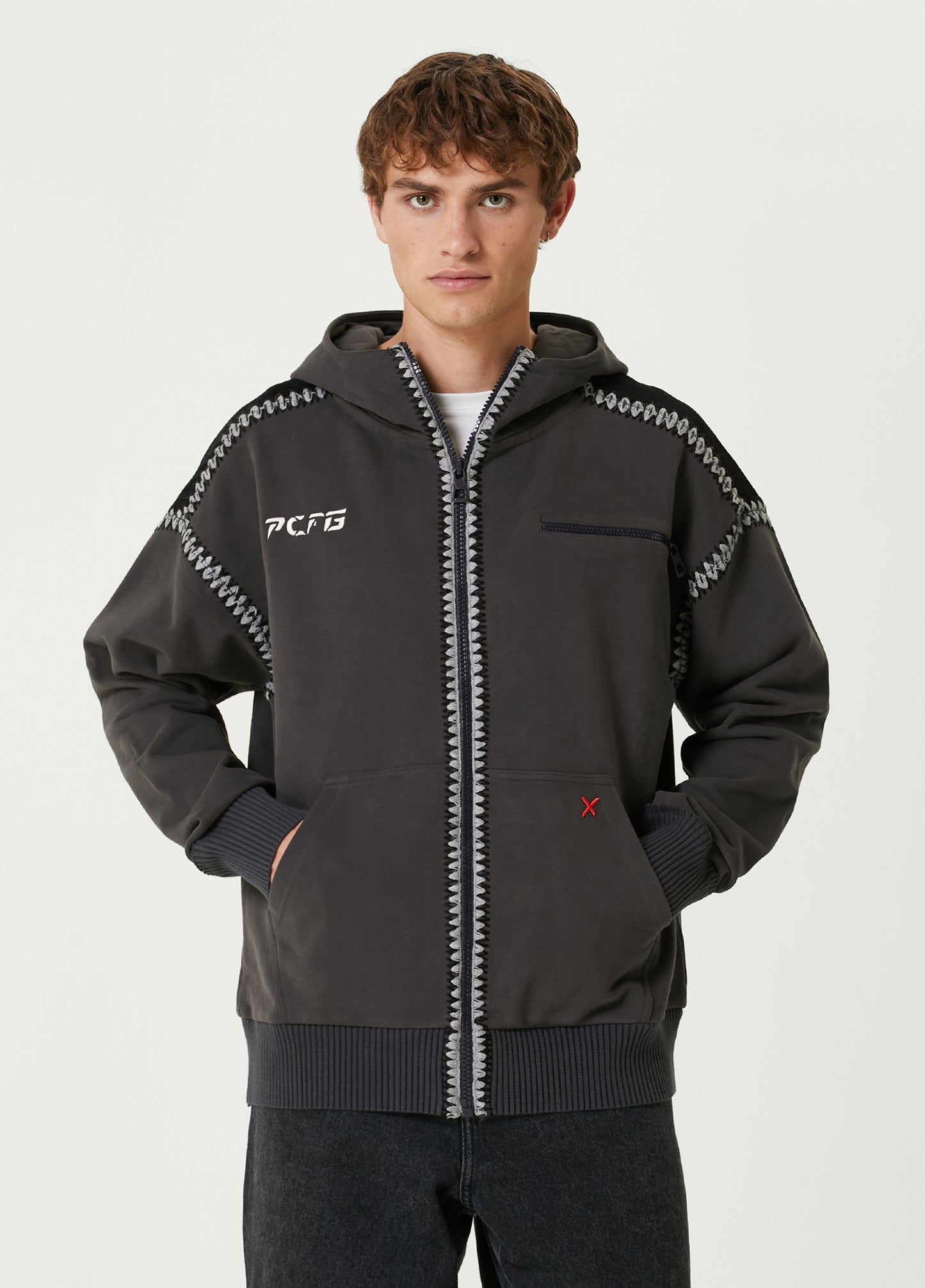 Boomerang Örgü Detaylı Fermuarlı Hoodie