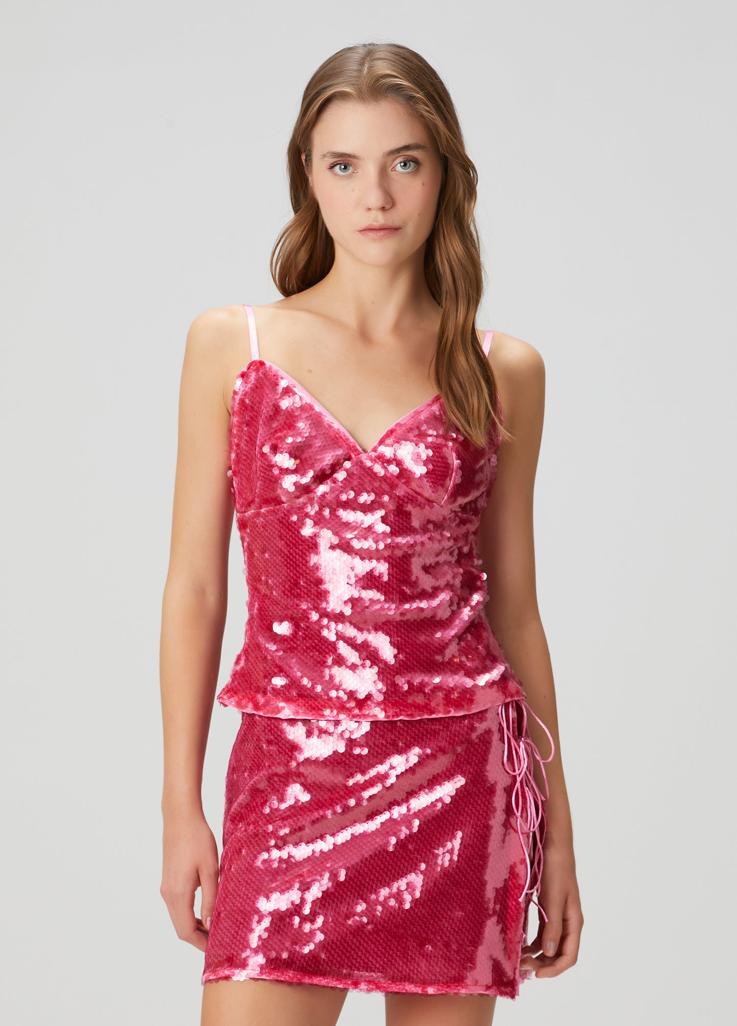 Euphoria Pink Sequin Strap Top