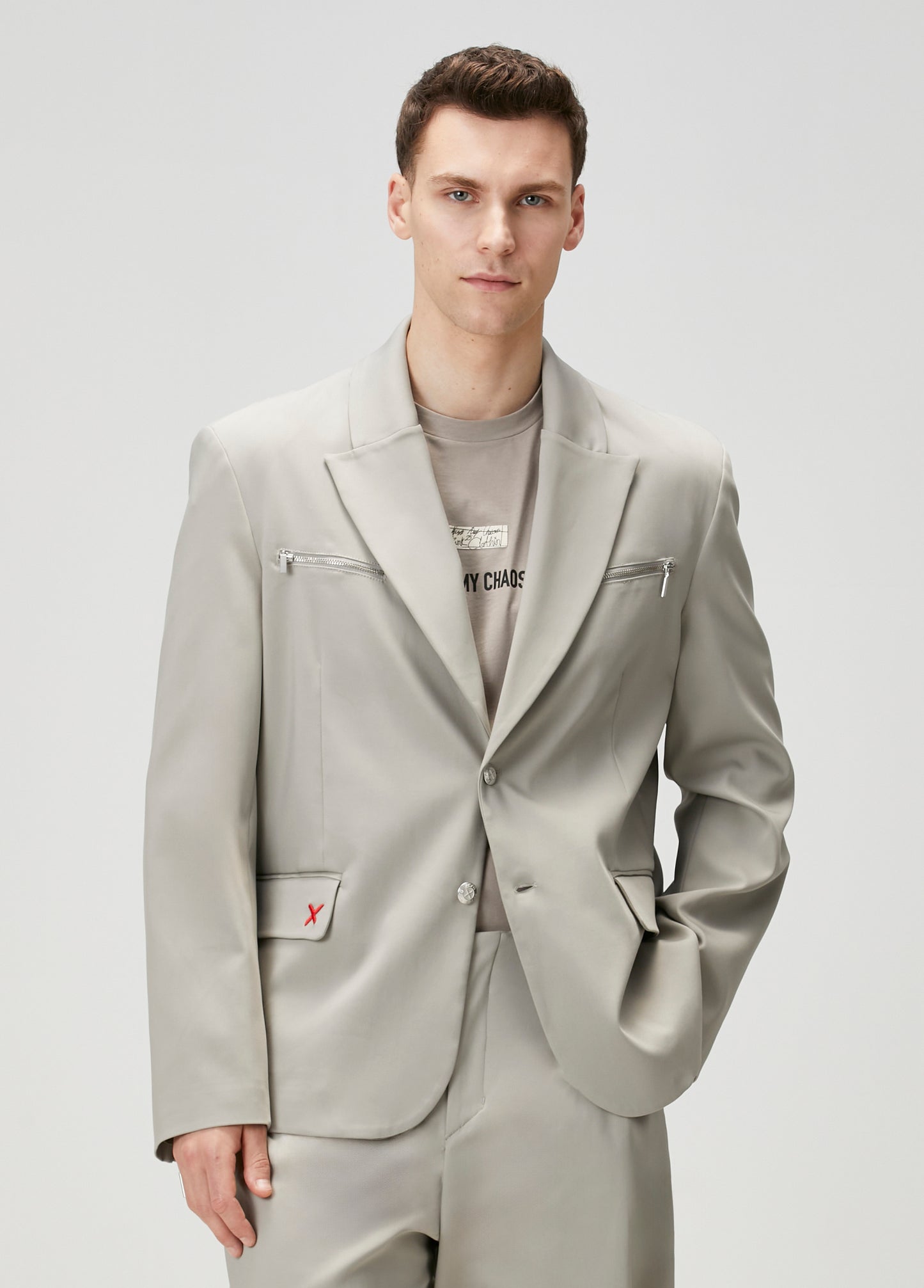 Day to Night in LA Fermuar Detaylı Dokuma Blazer