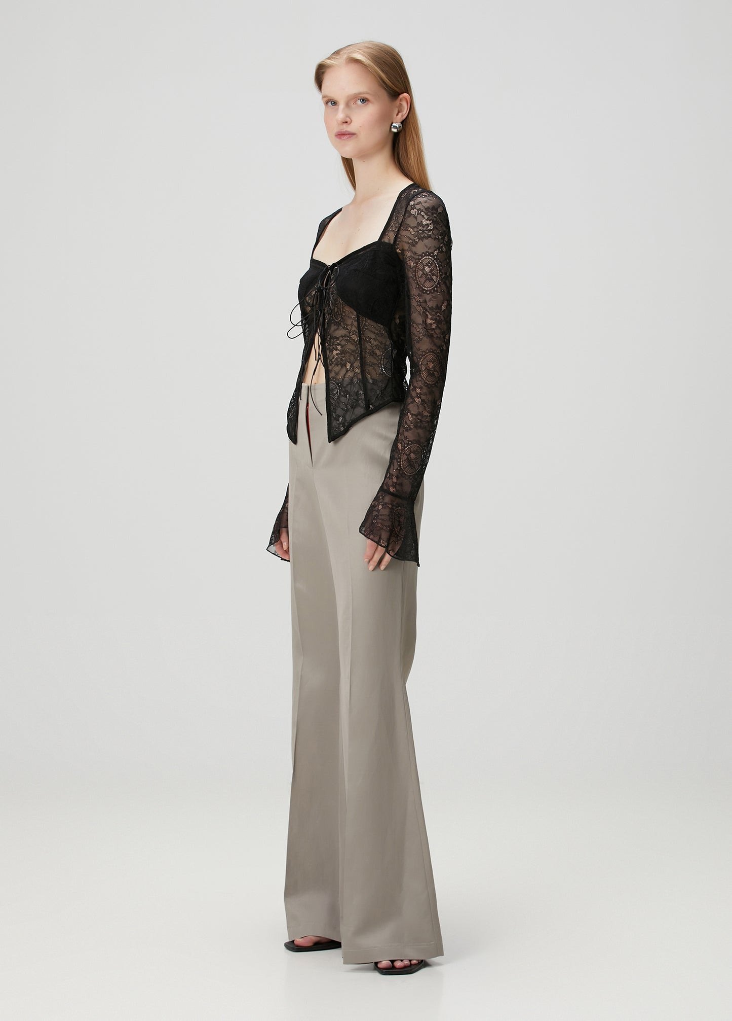 Day to Night in LA Long-Sleeve Black Lace Top