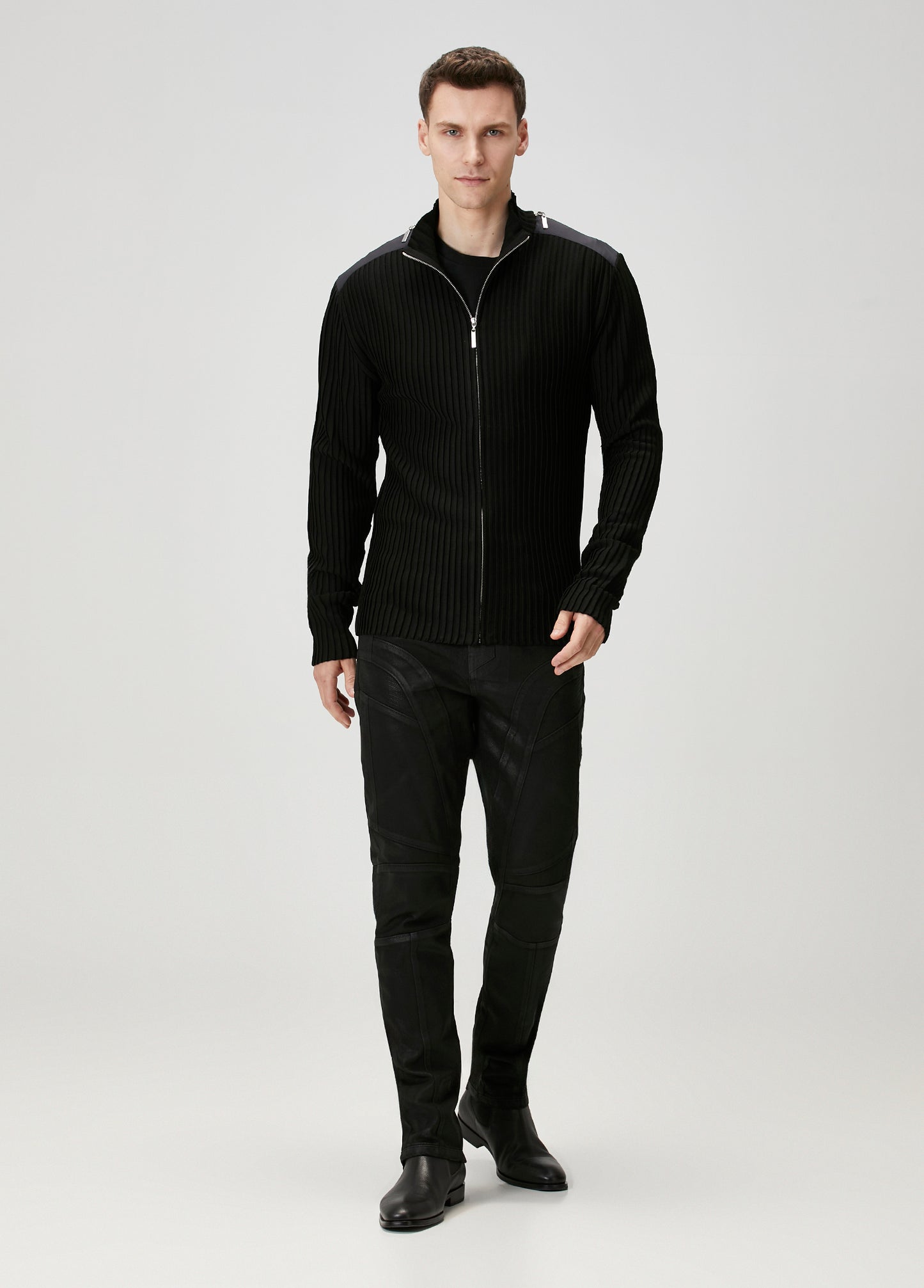 Day to Night in LA Knit Cardigan With Zip Detail