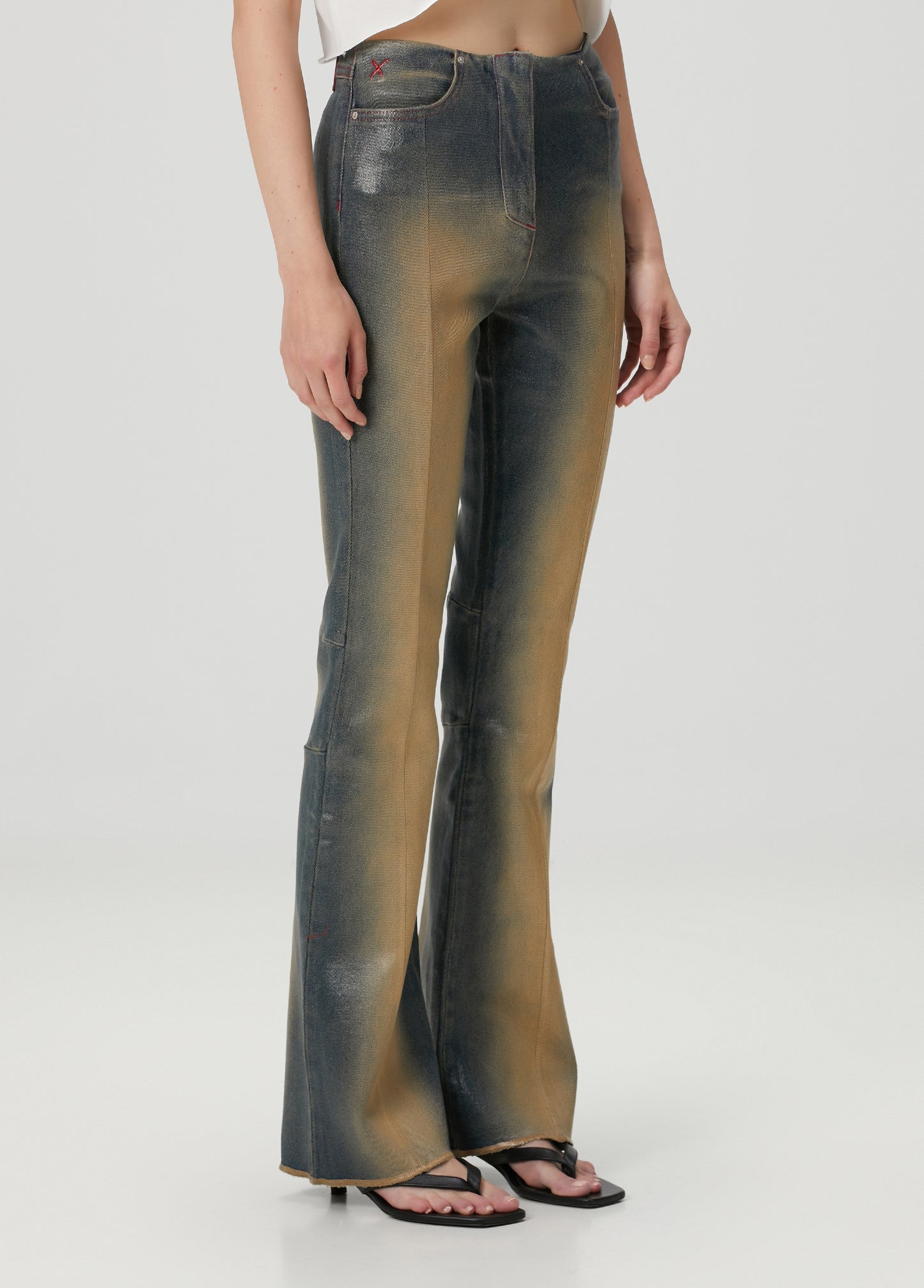 Day to Night in LA Parlak Görünümlü Flare Pantolon