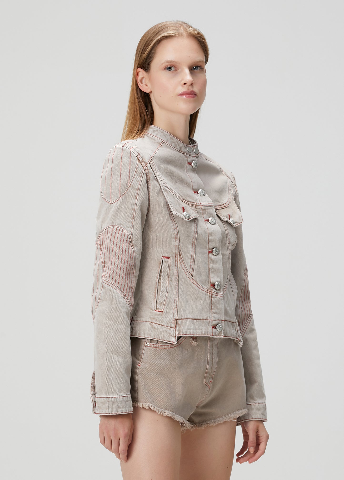 Day to Night in LA Faded Motorcycle Denim Jacket