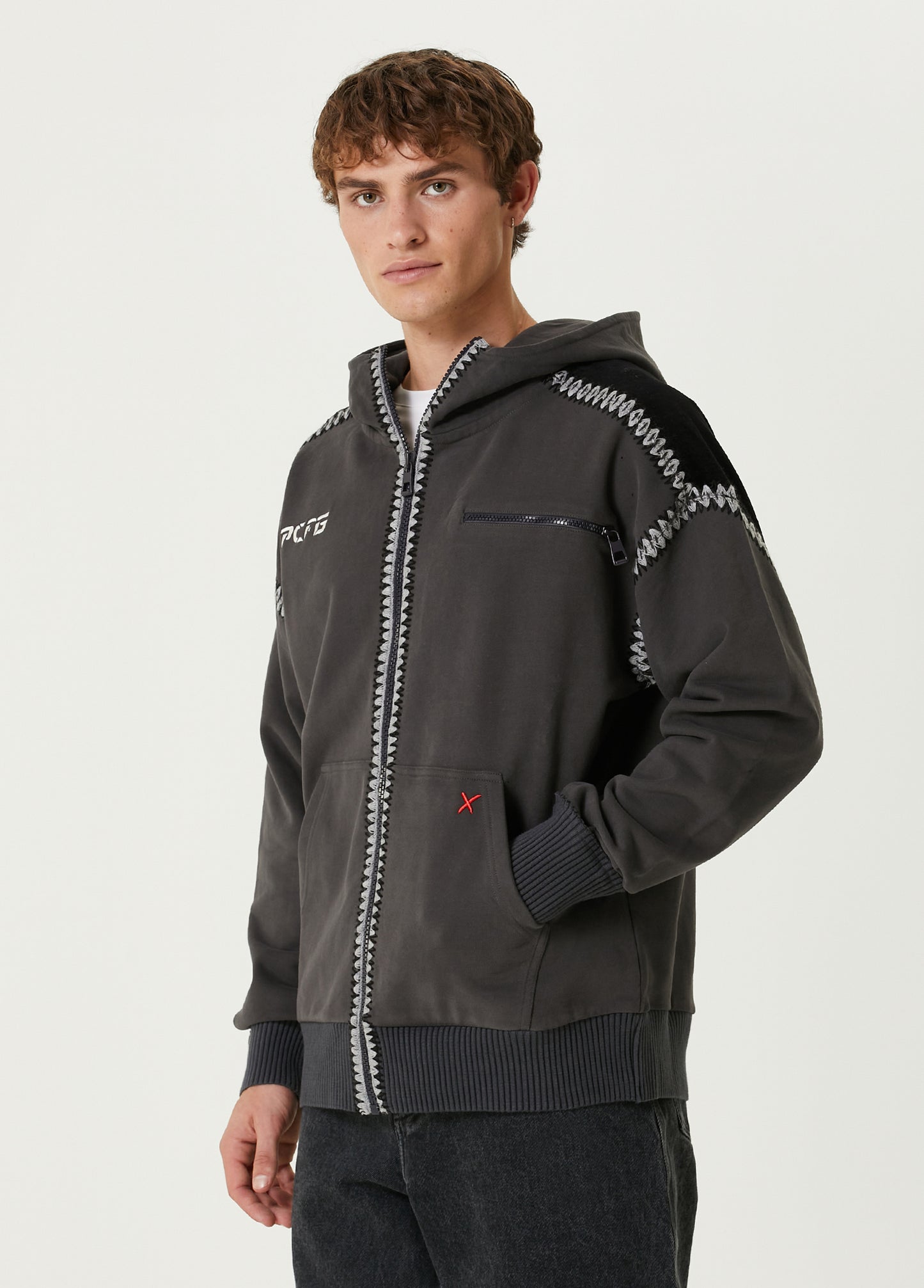 Boomerang Örgü Detaylı Fermuarlı Hoodie