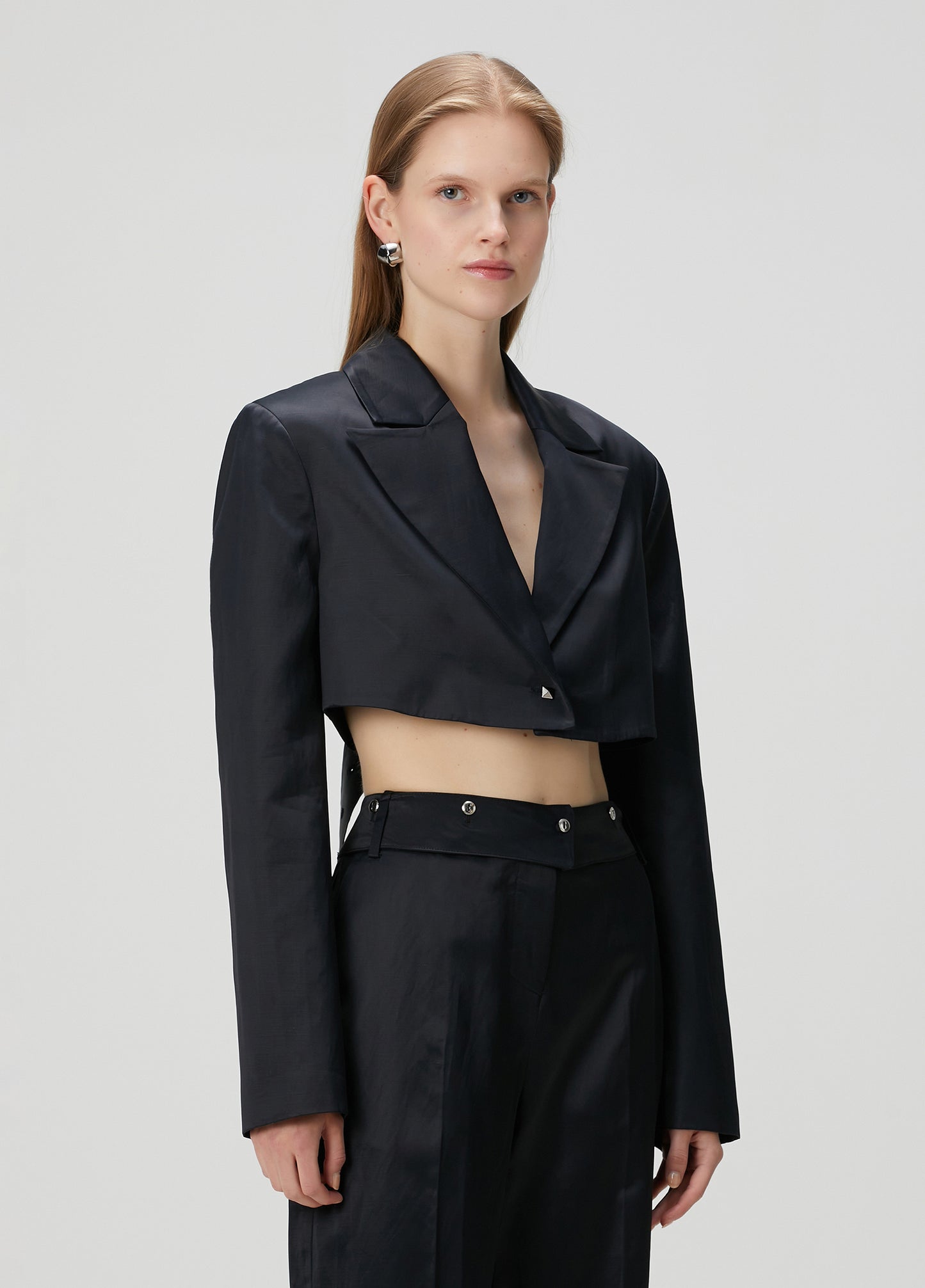 Day To Night In La Crop Shiny Woven Jacket