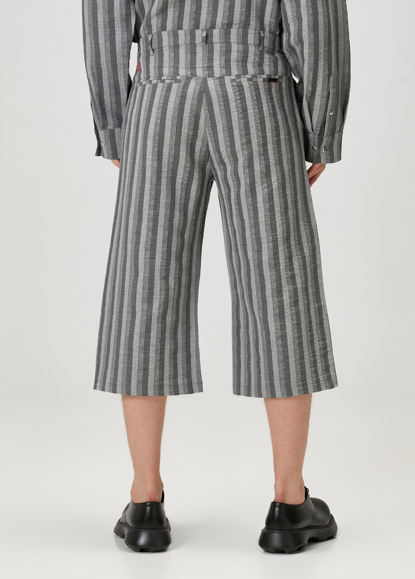 LINEN & COTTON BLEND CHECKED WOVEN SHORT