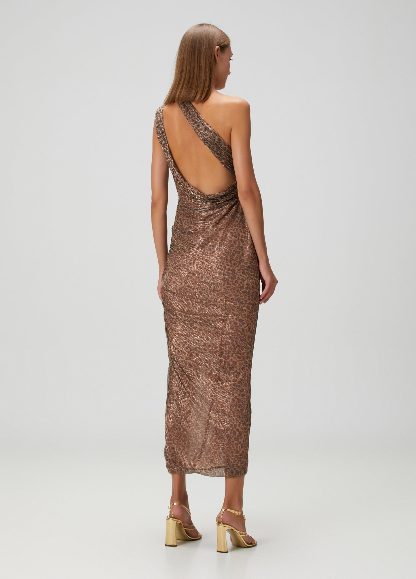 Euphoria Leopard Asymmetric Backless Dress