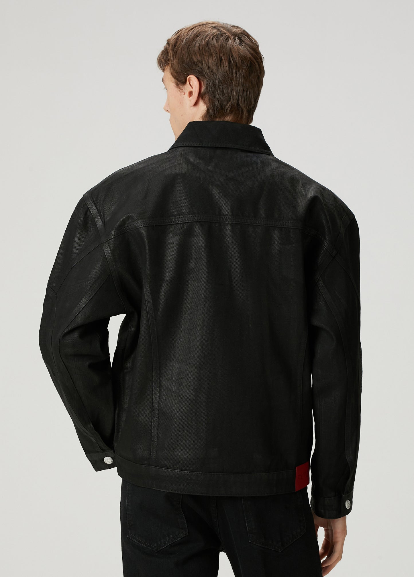 Day to Night in LA Parlak Dokulu Denim Ceket