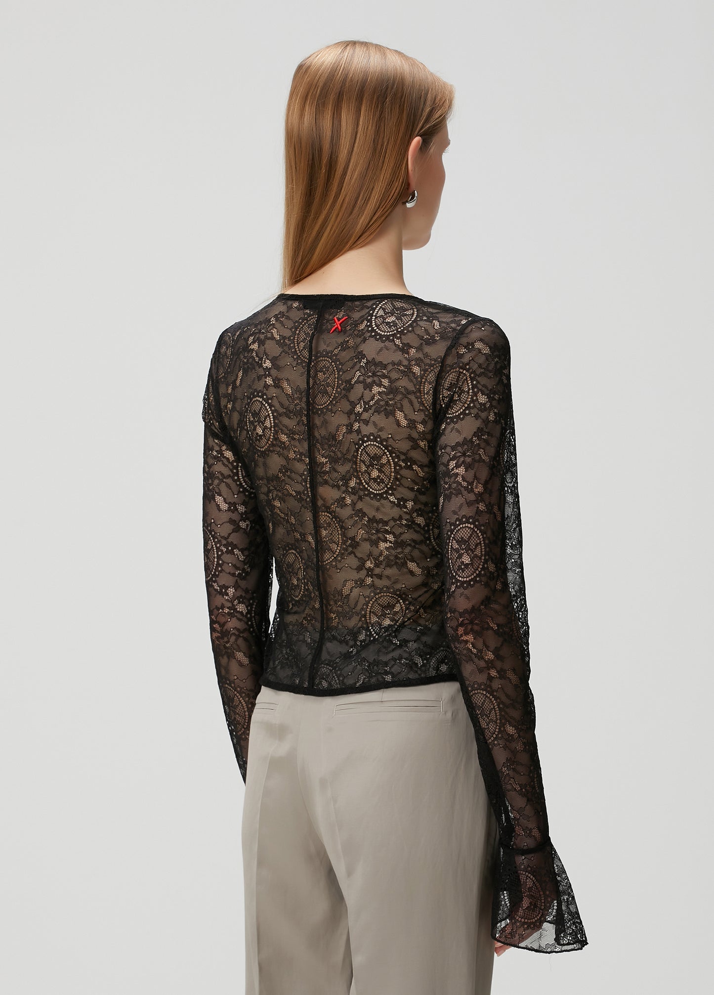 Day to Night in LA Long-Sleeve Black Lace Top