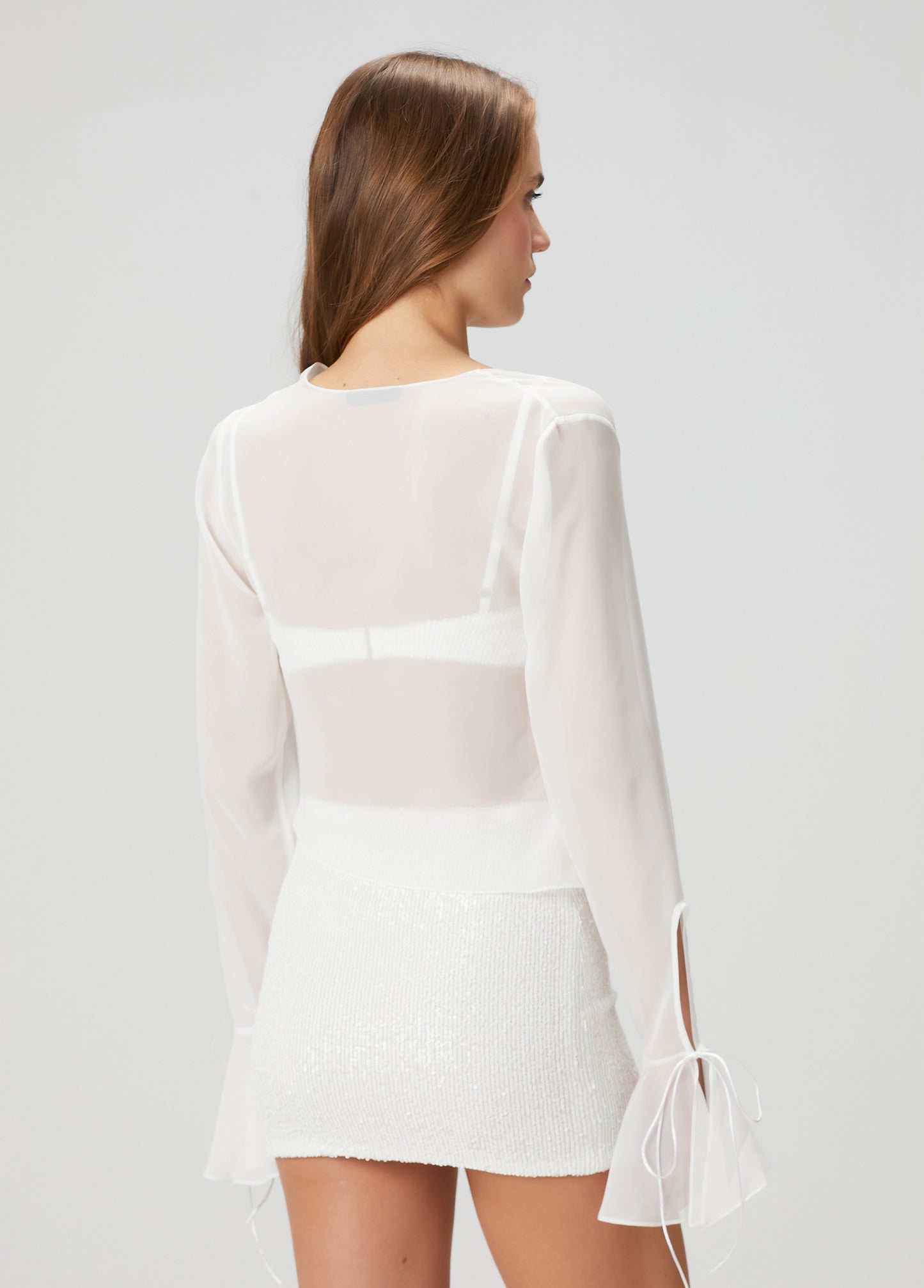 Euphoria Plunge Front Tie Blouse