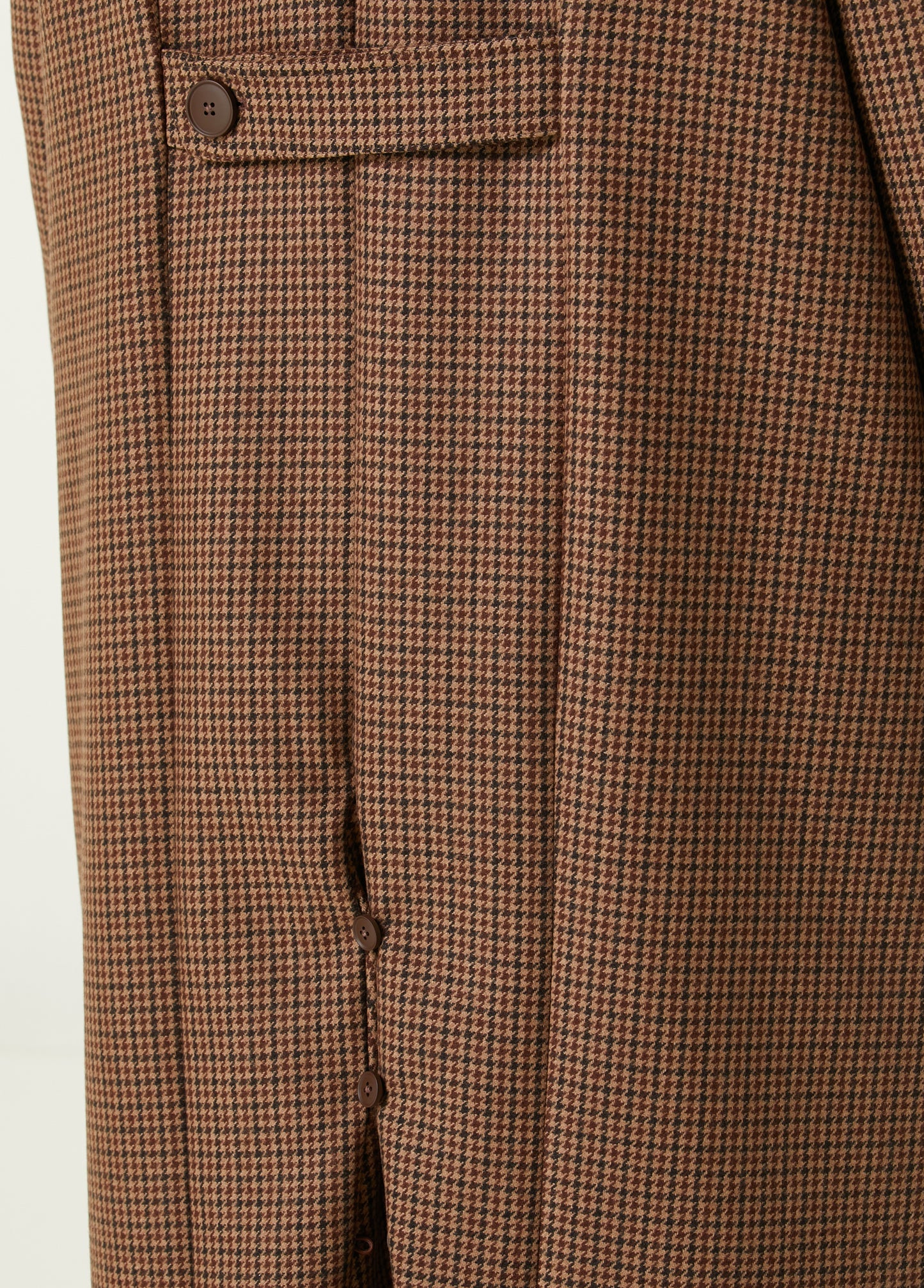 Boomerang Yün Kazayağı Desenli Uzun Kaban