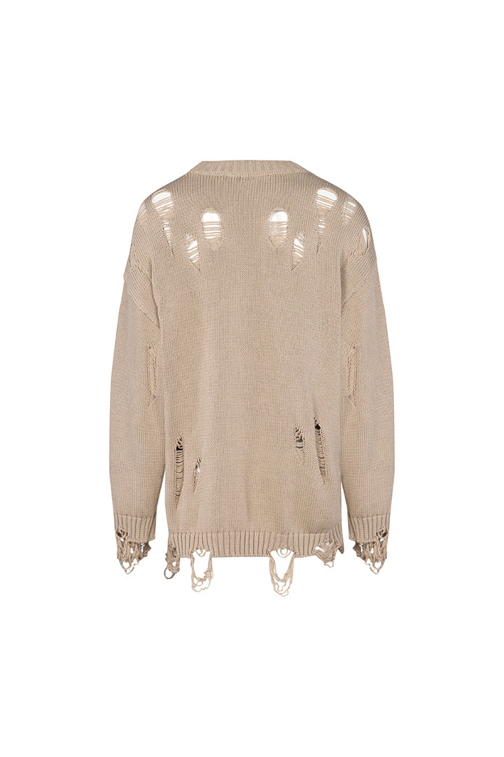 Your *itch Yırtık Görünümlü Triko Kazak