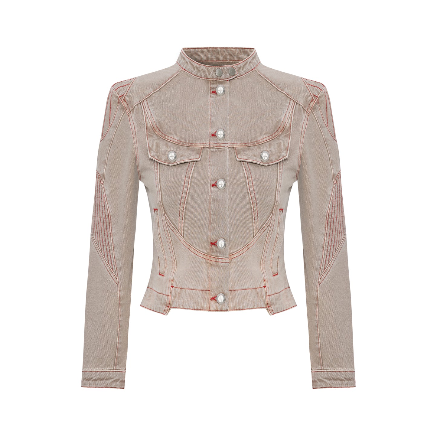 Day to Night in LA Soluk Görünümlü Motorcu Denim Ceket