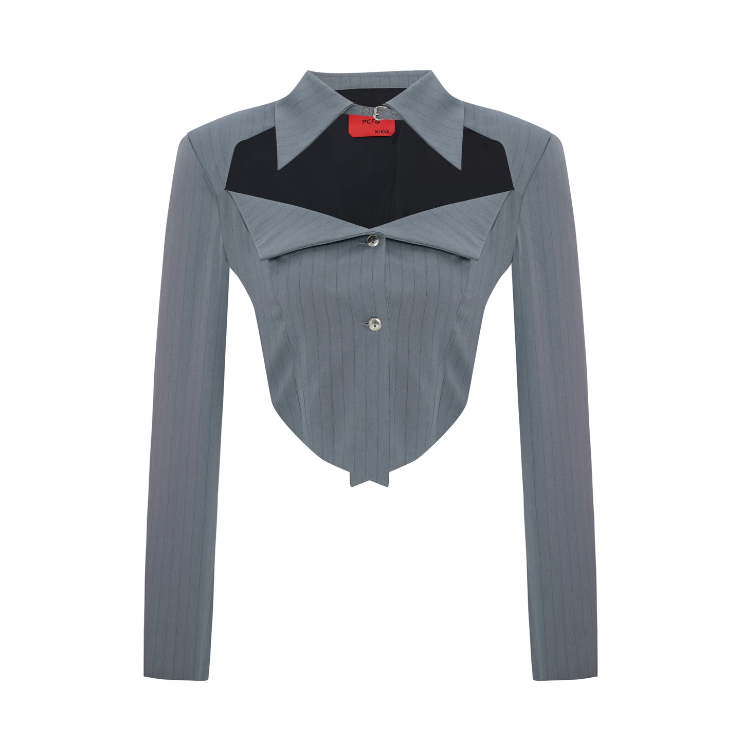 Day to Night in LA Metal Düğmeli Çizgili Dokuma Gömlek