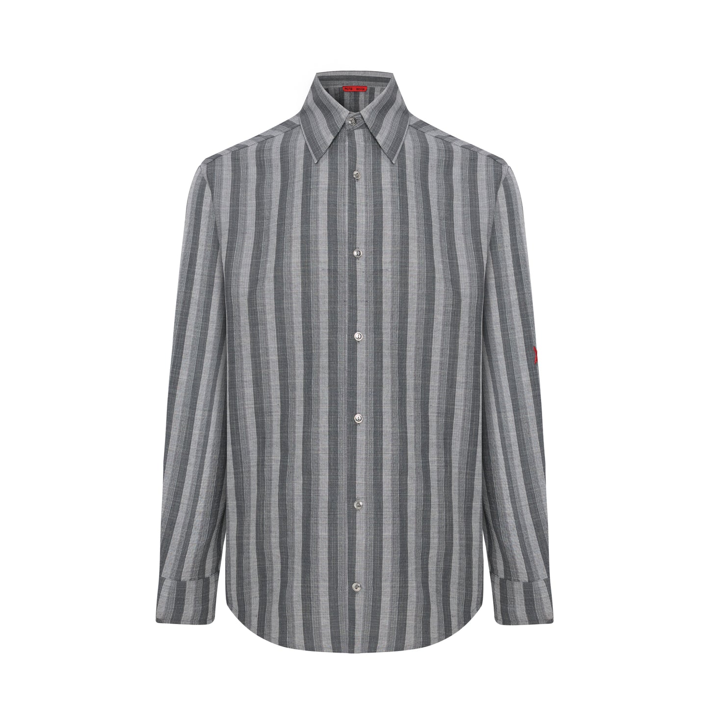 LINEN & COTTON BLEND CHECKED WOVEN SHIRT