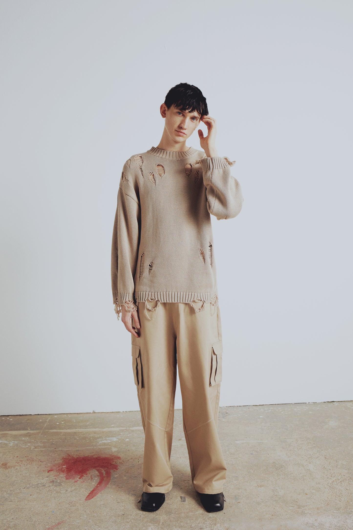 Your *itch Yırtık Görünümlü Triko Kazak