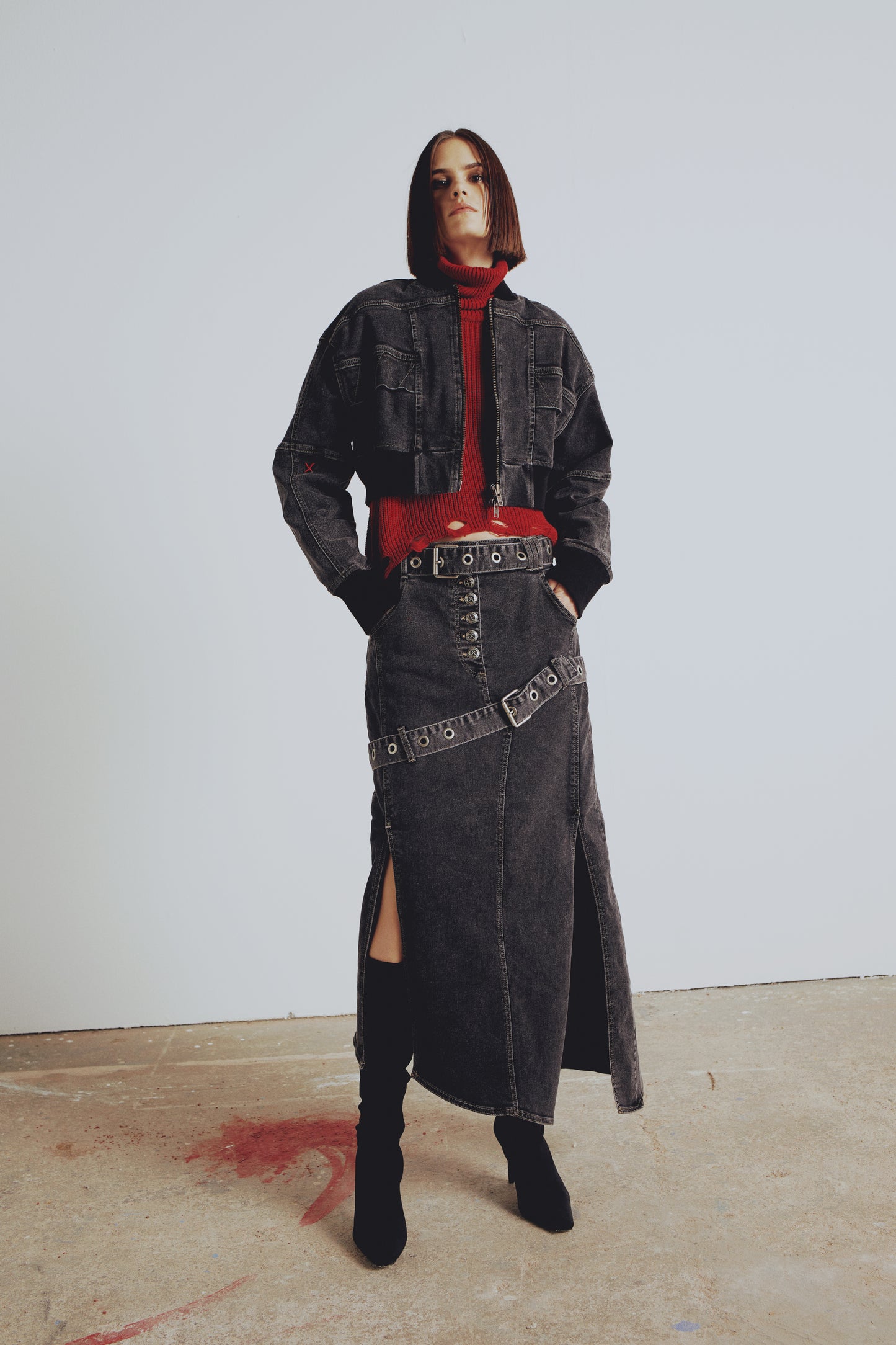 Your *itch Colorblocked Denim Skirt