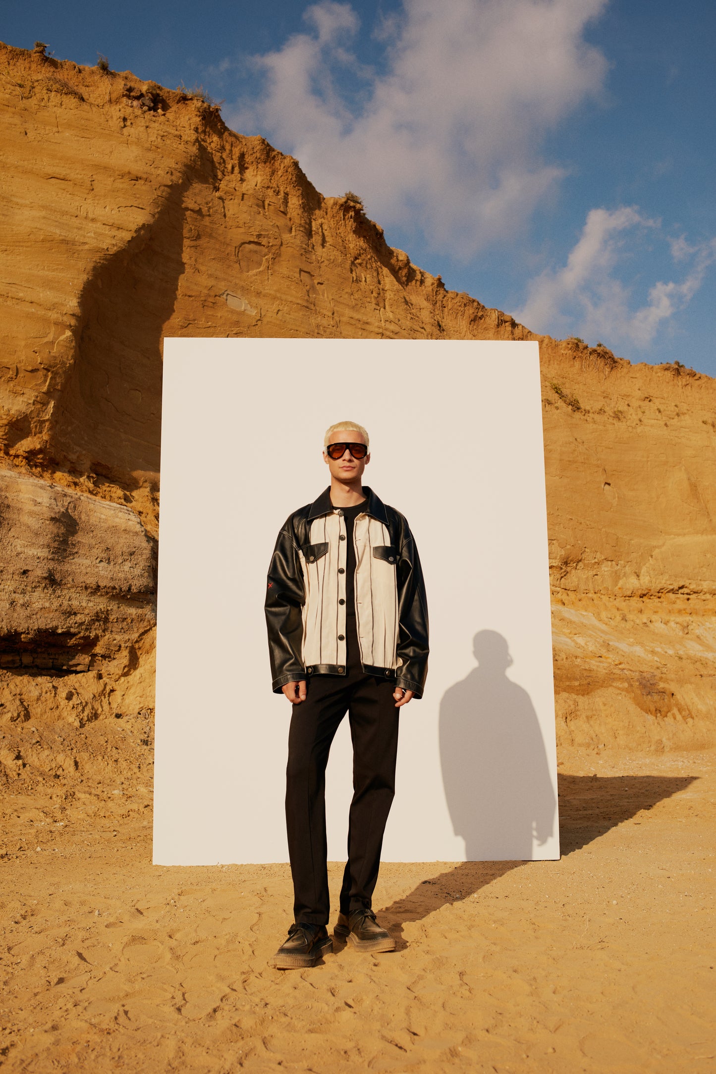 Free Heaven Kutnia Çizgili Vegan Deri Ceket