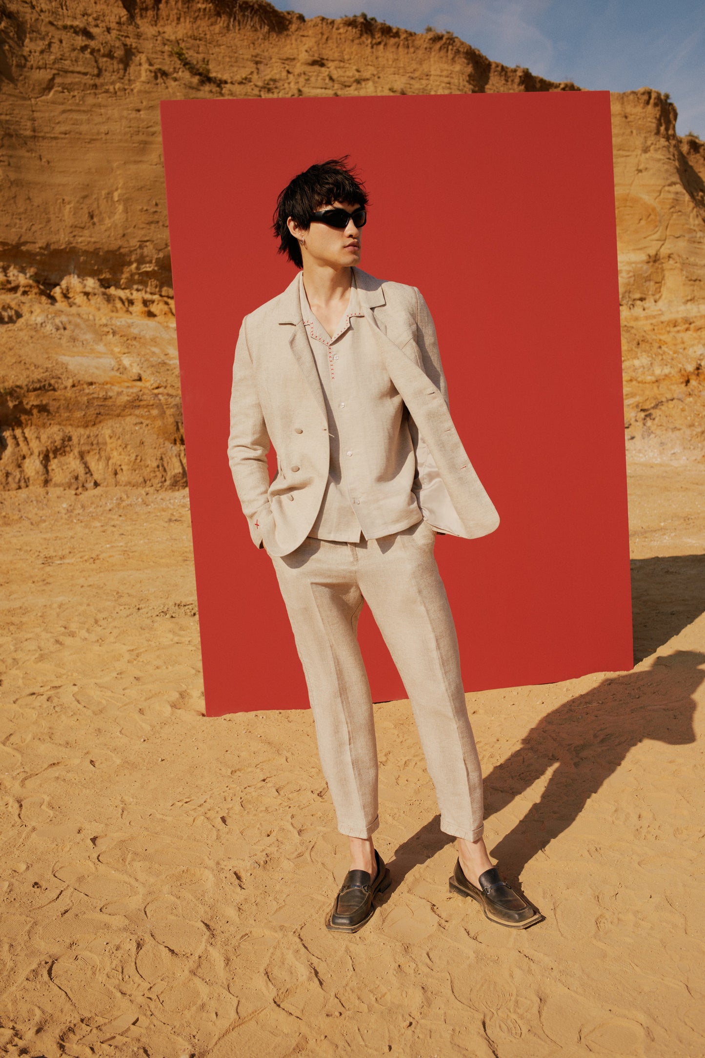 Free Heaven Linen Oversized Blazer