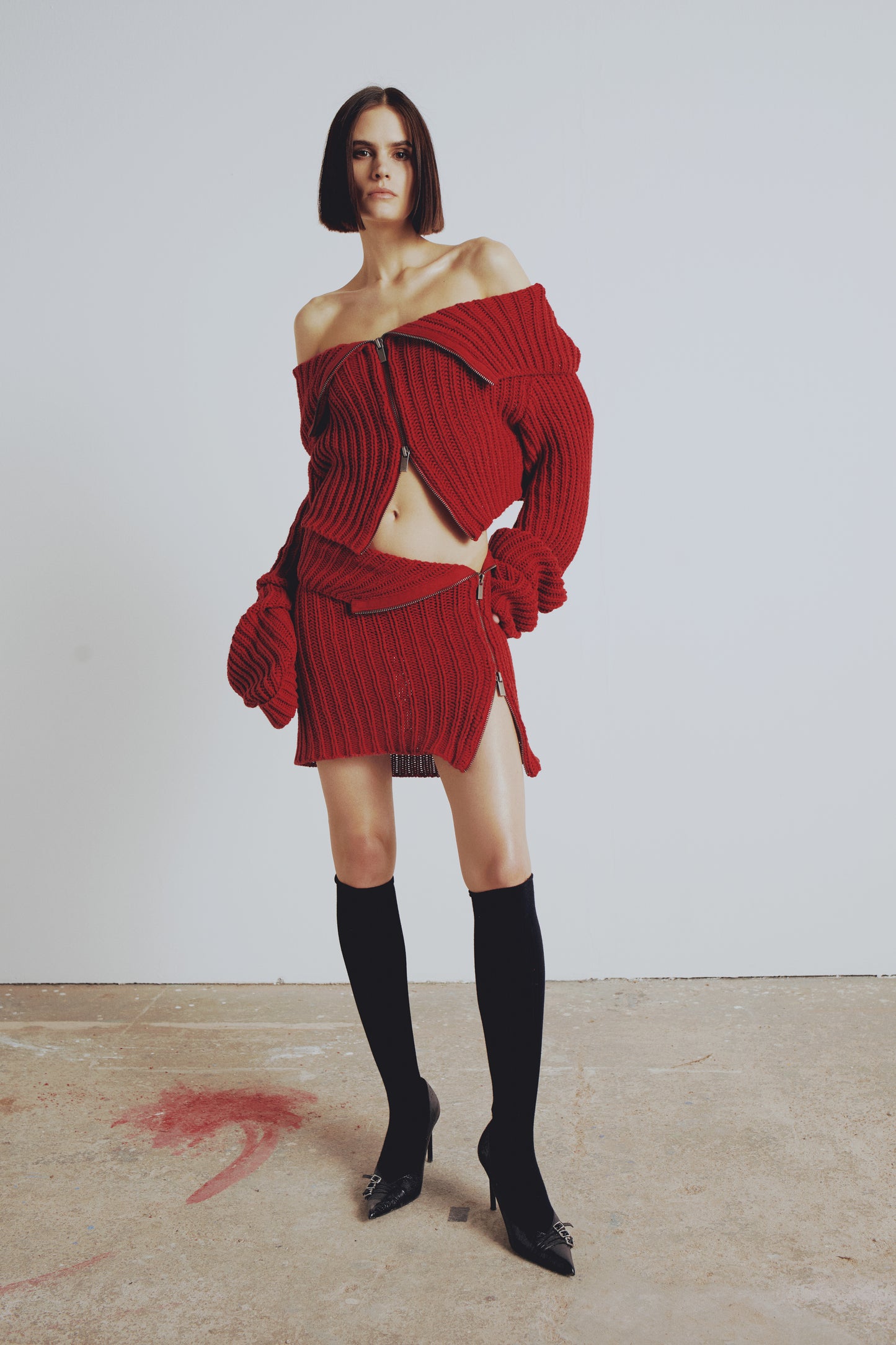 Your *itch Fermuar Detaylı Triko Etek