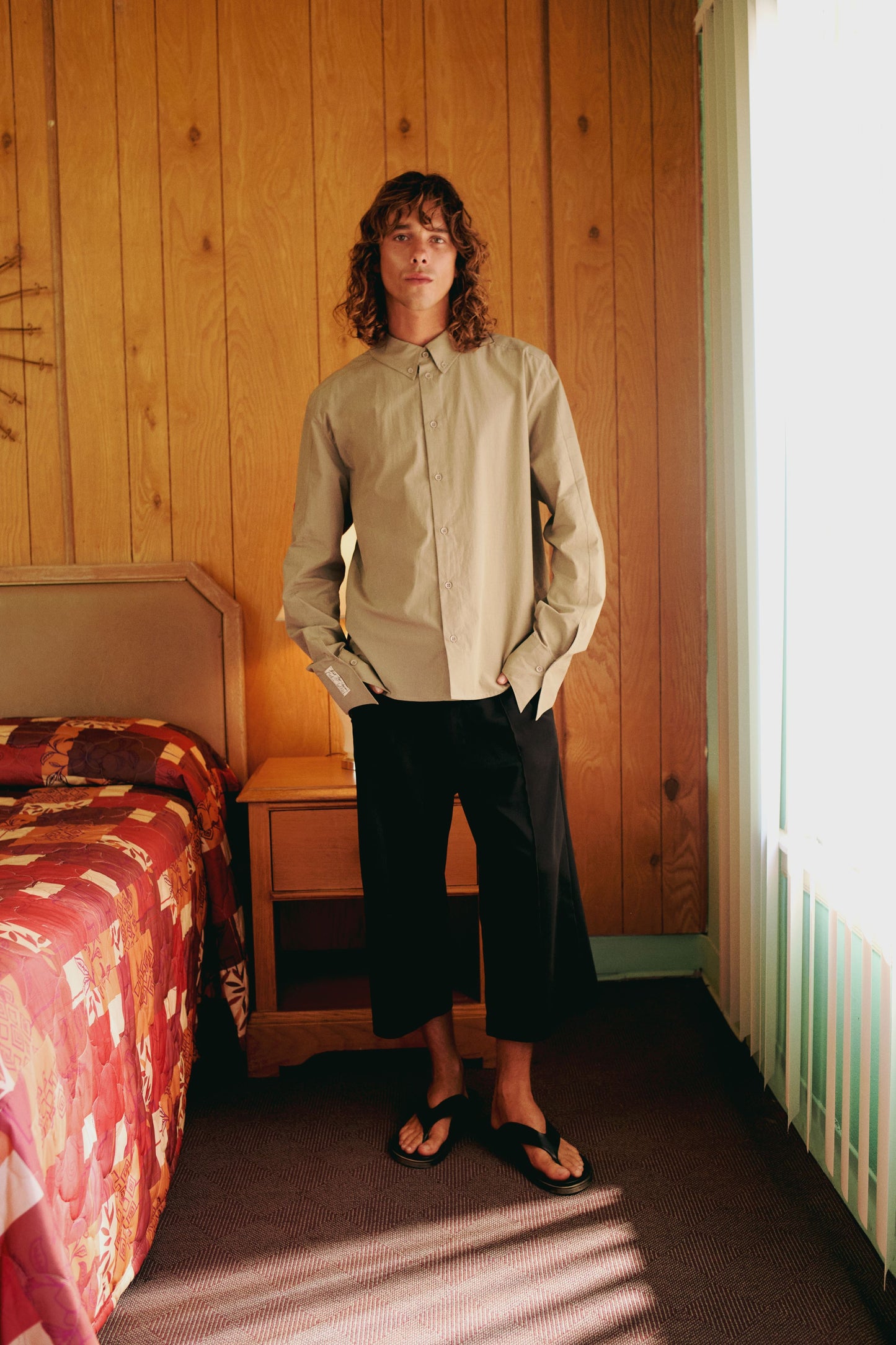 Day to Night in LA Yama Detaylı Dokuma Gömlek