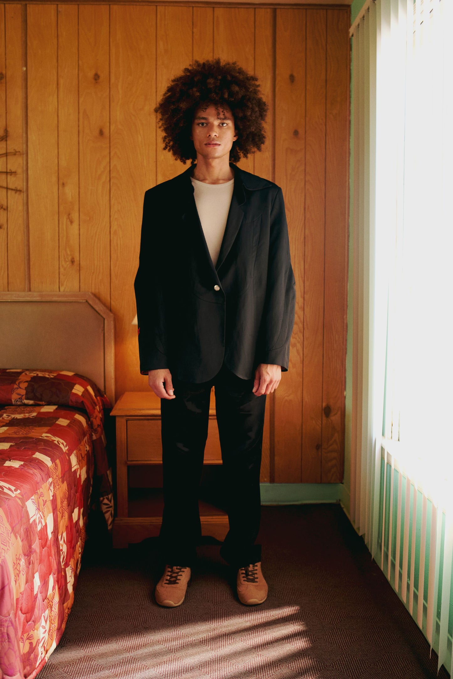 Day to Night in LA Parlak Dokuma Blazer Ceket