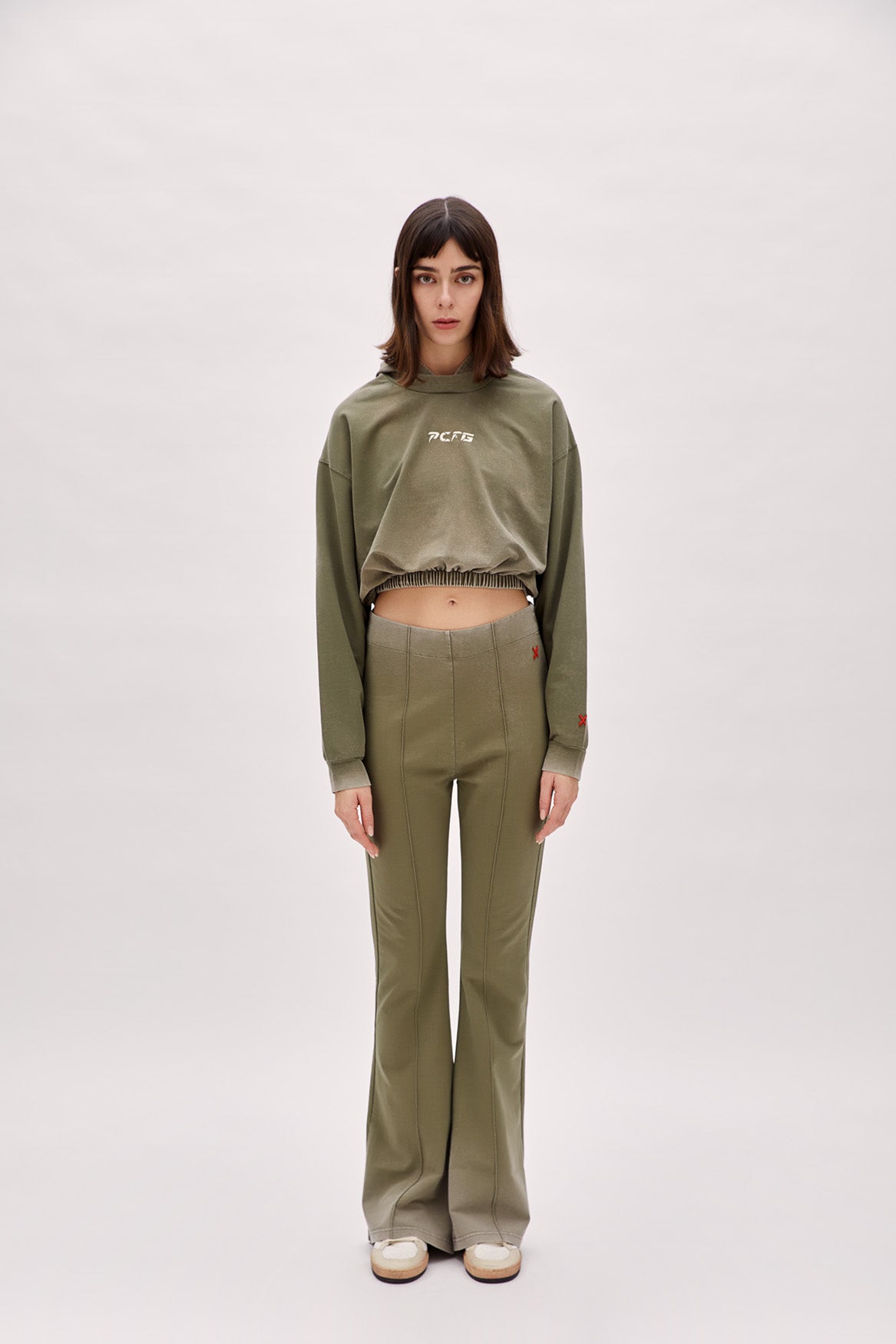 Boomerang Asit Yıkamalı Crop Hoodie