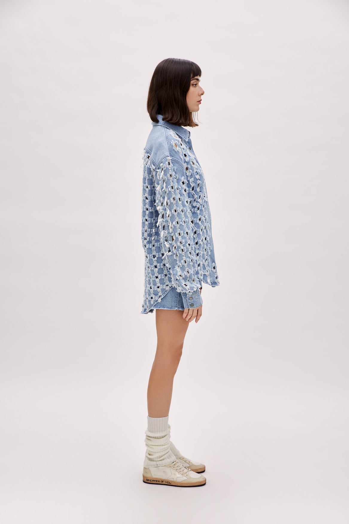 Boomerang Perforated Denim Shirt