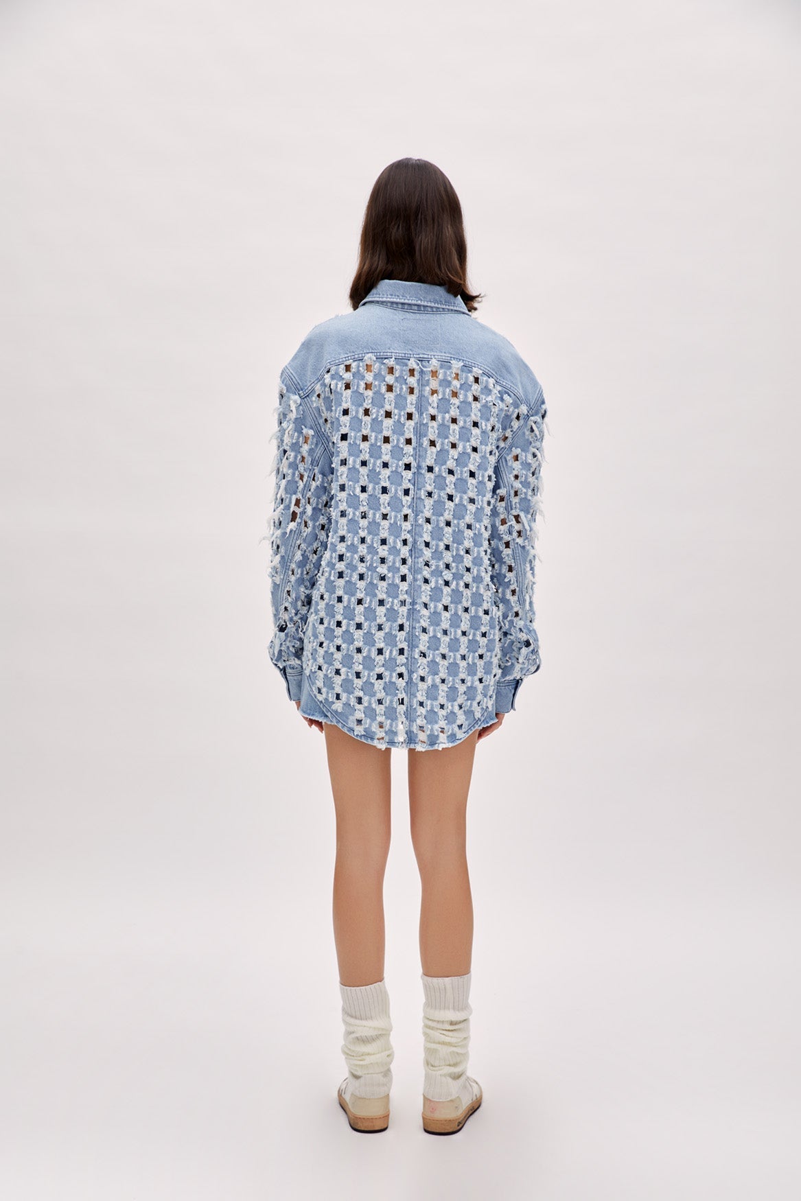 Boomerang Perforated Denim Shirt