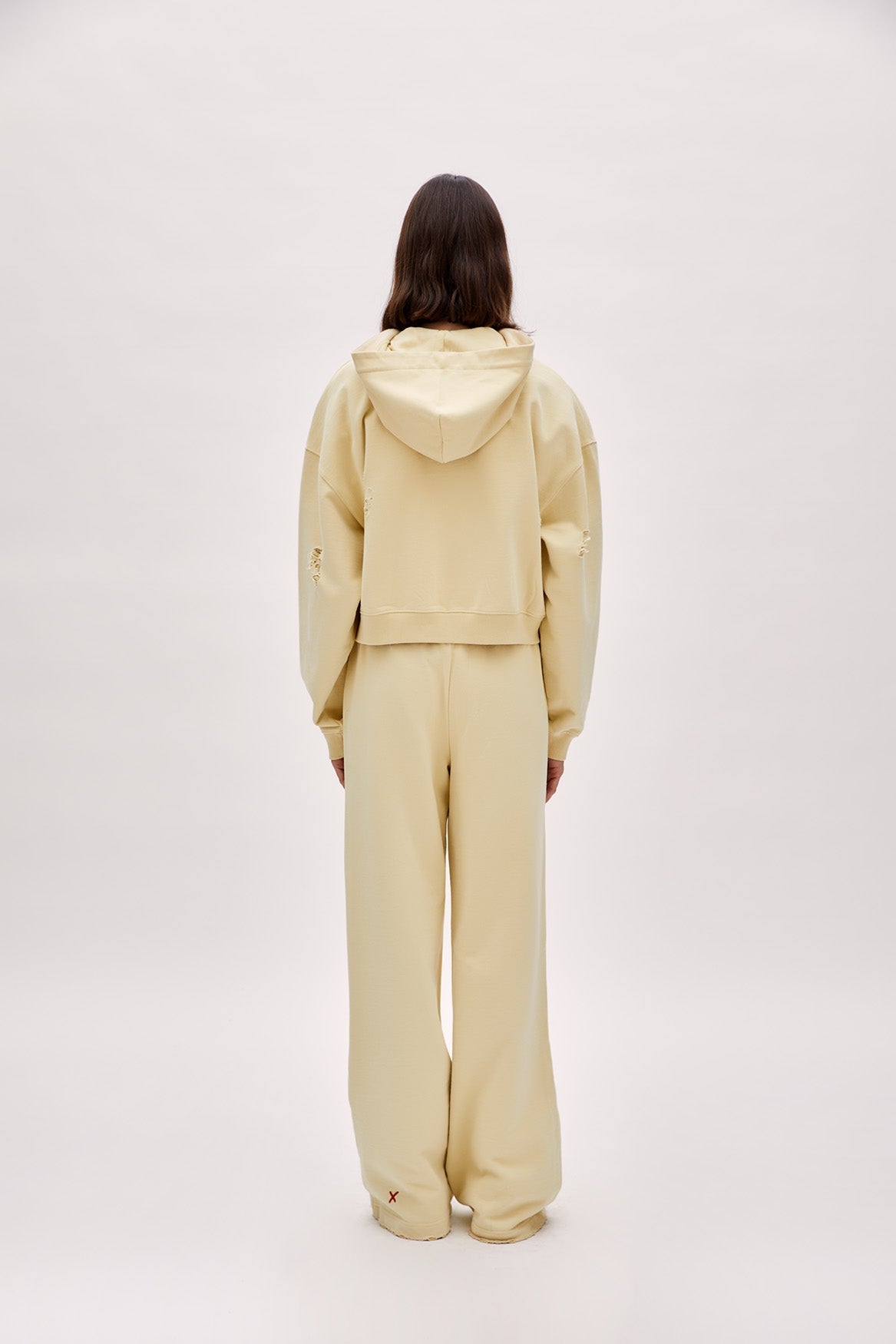 Boomerang Ripped Detail Zip-Up Hoodie