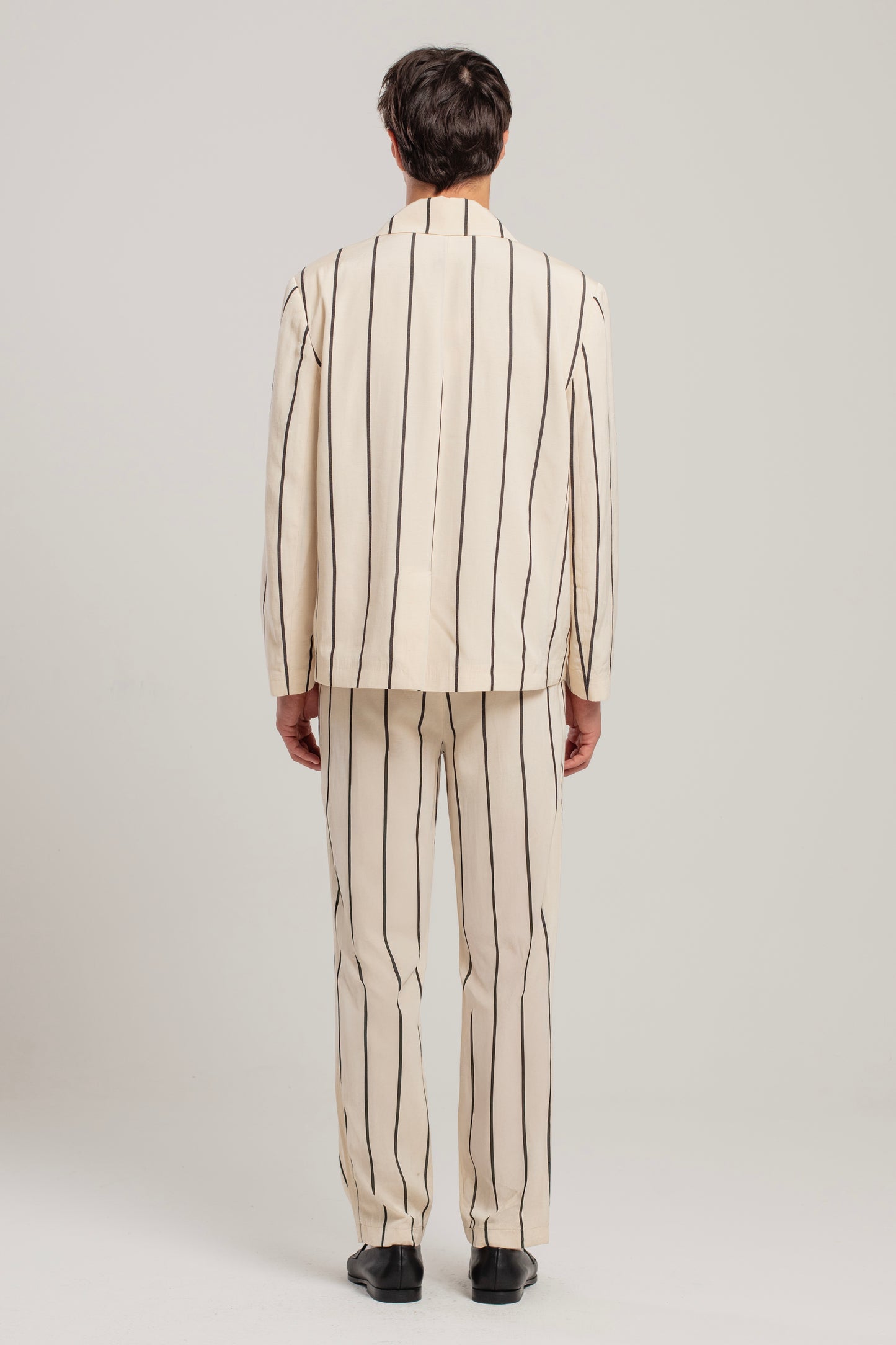 Silk & Linen Blend Free Heaven Kutnia Striped Oversized Blazer