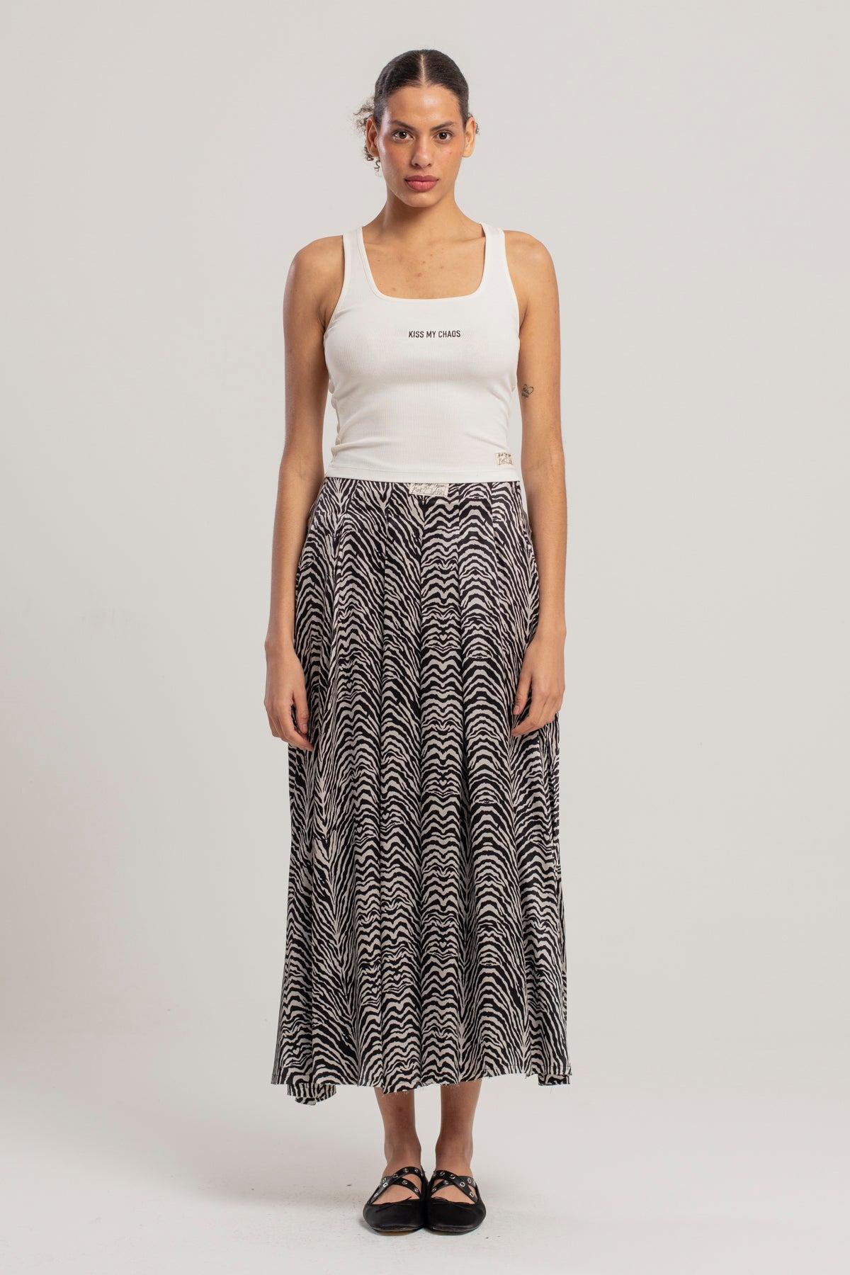 Day To Night In La Zebra Long Skirt