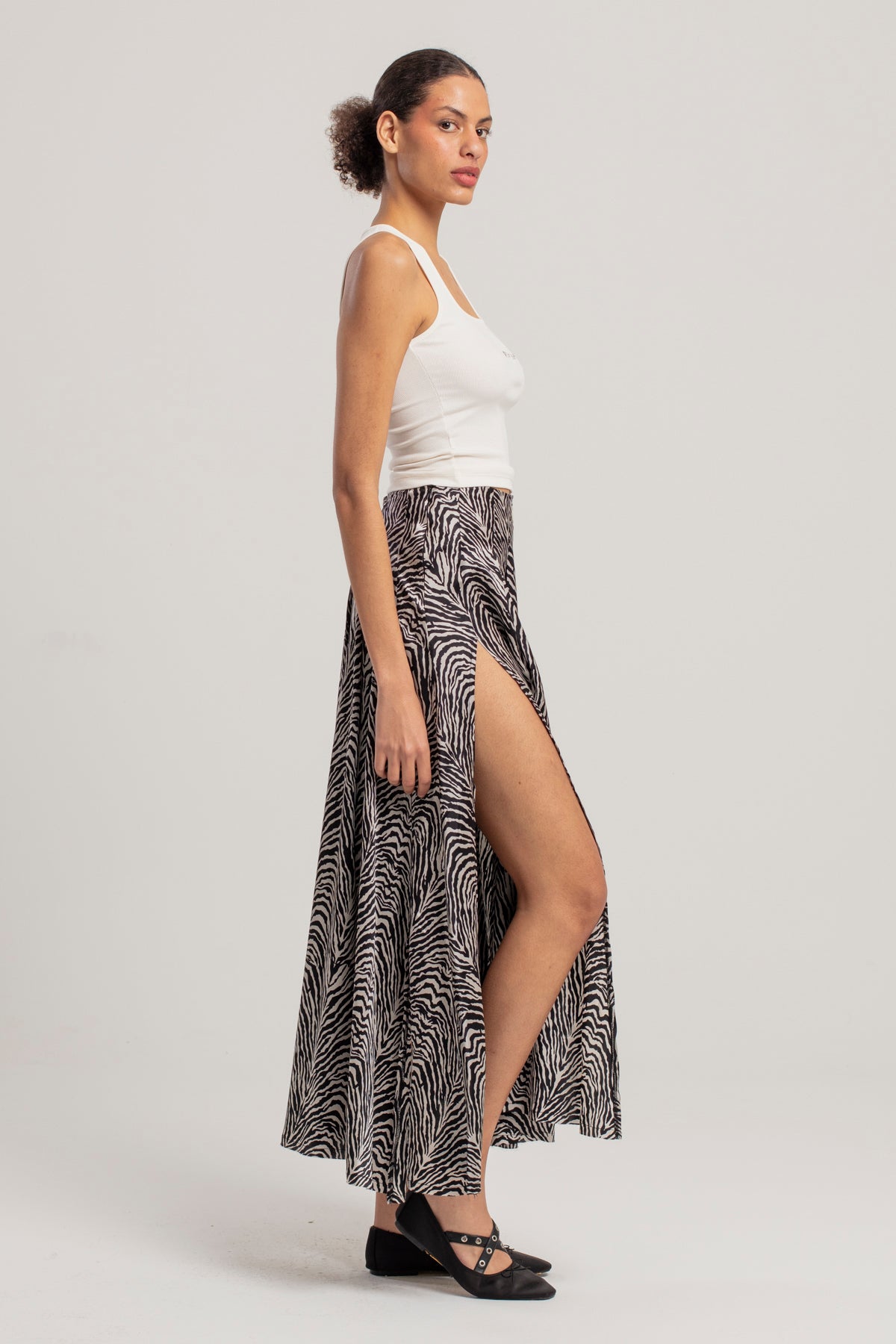 Day To Night In La Zebra Long Skirt
