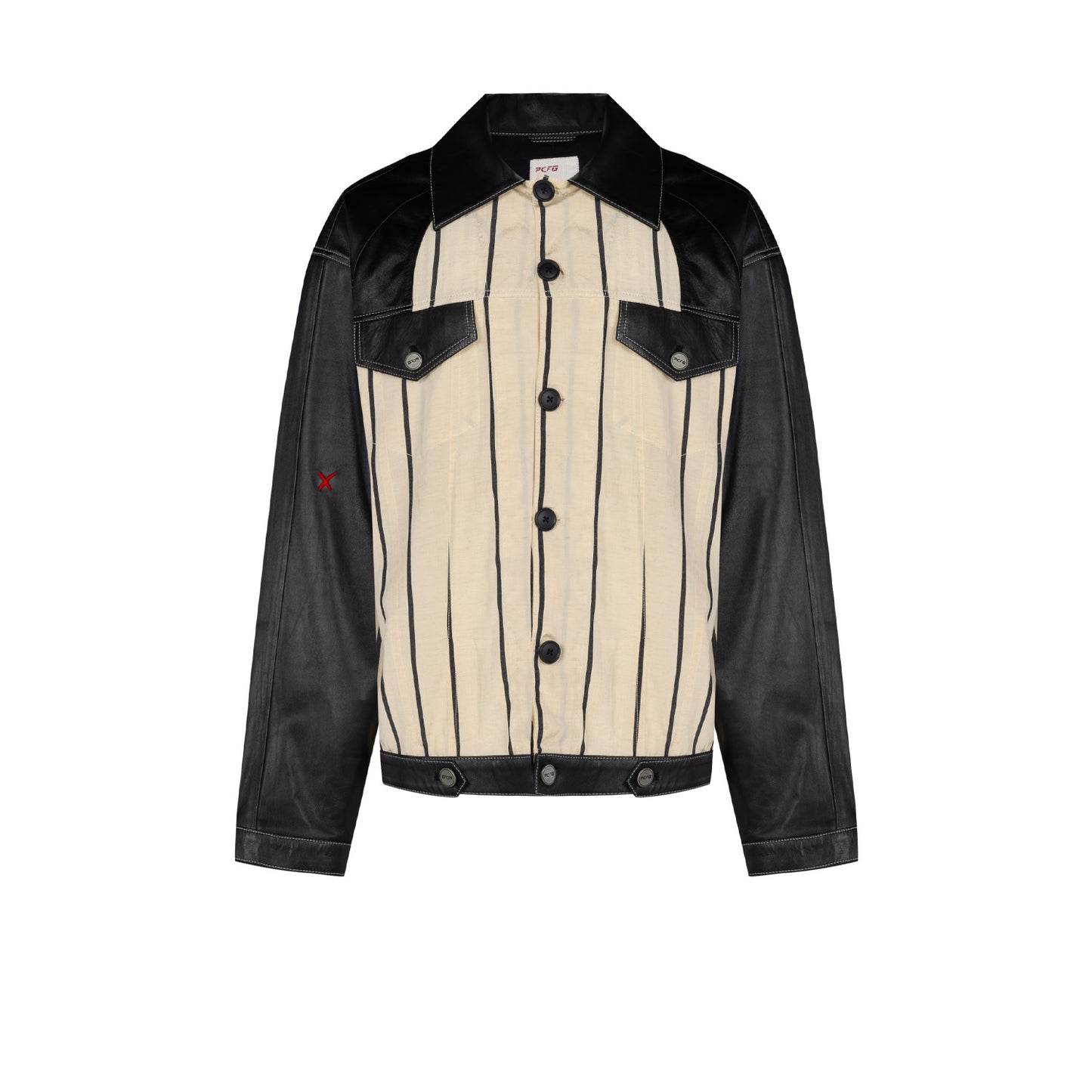 Free Heaven Kutnia Çizgili Vegan Deri Ceket