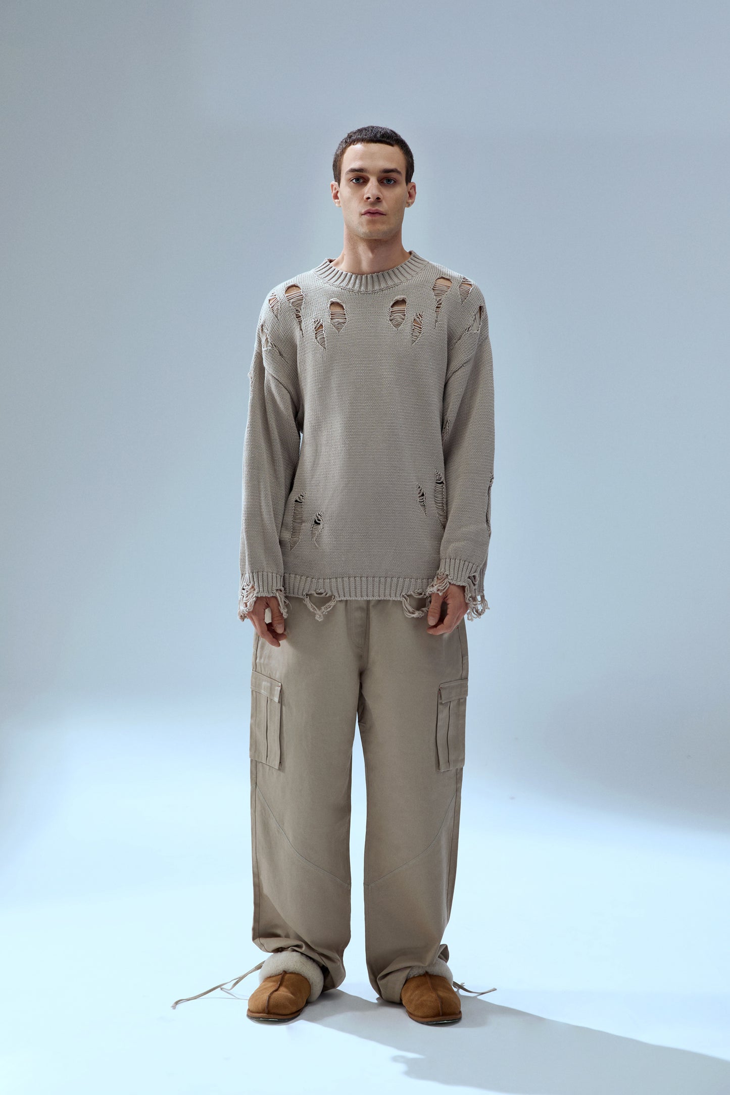 Your *itch Yırtık Görünümlü Triko Kazak