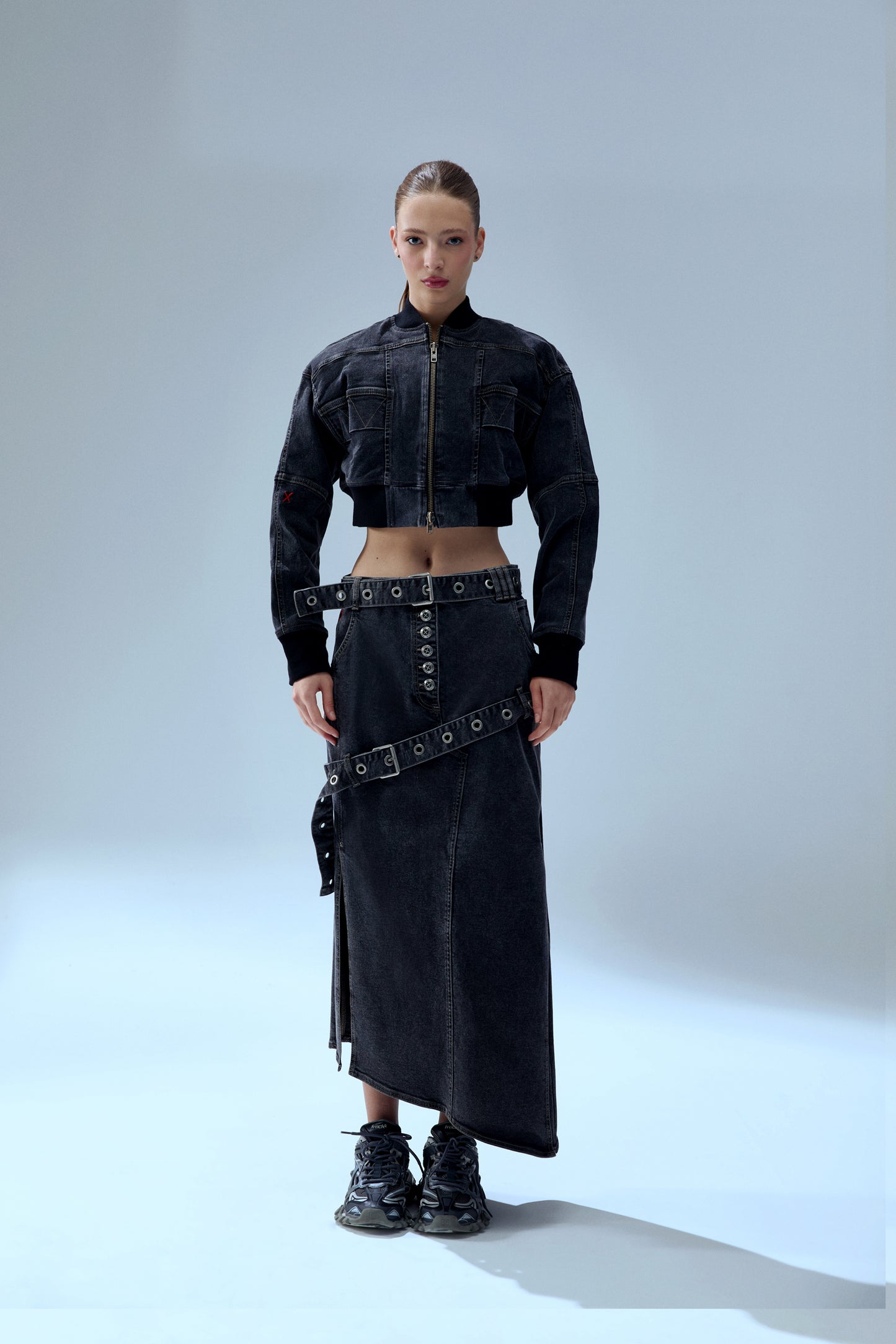 Your *itch Renk Bloklu Denim Etek